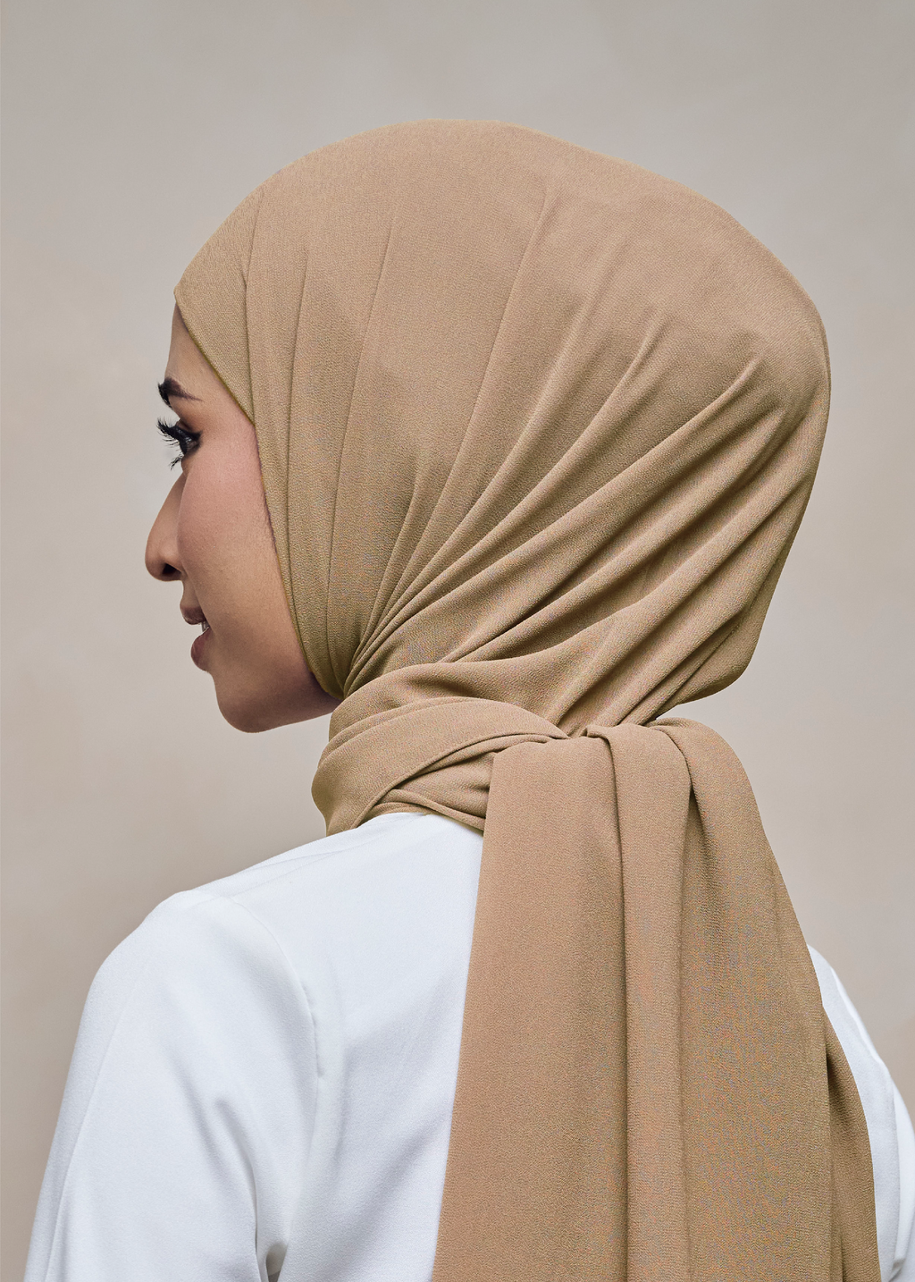 ELZA INSTANT SHAWL - FOAM BROWN