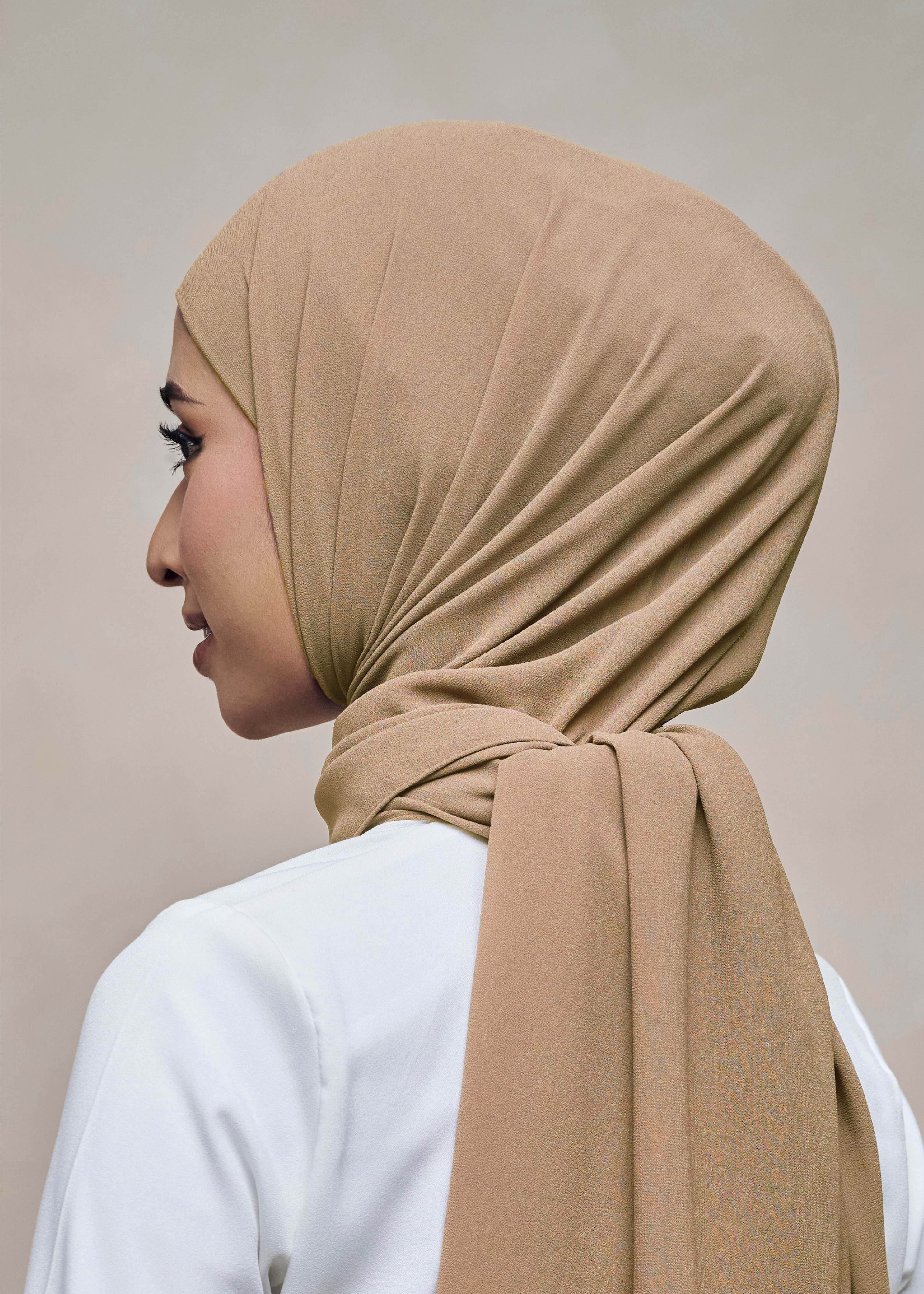 ELZA INSTANT SHAWL - FOAM BROWN