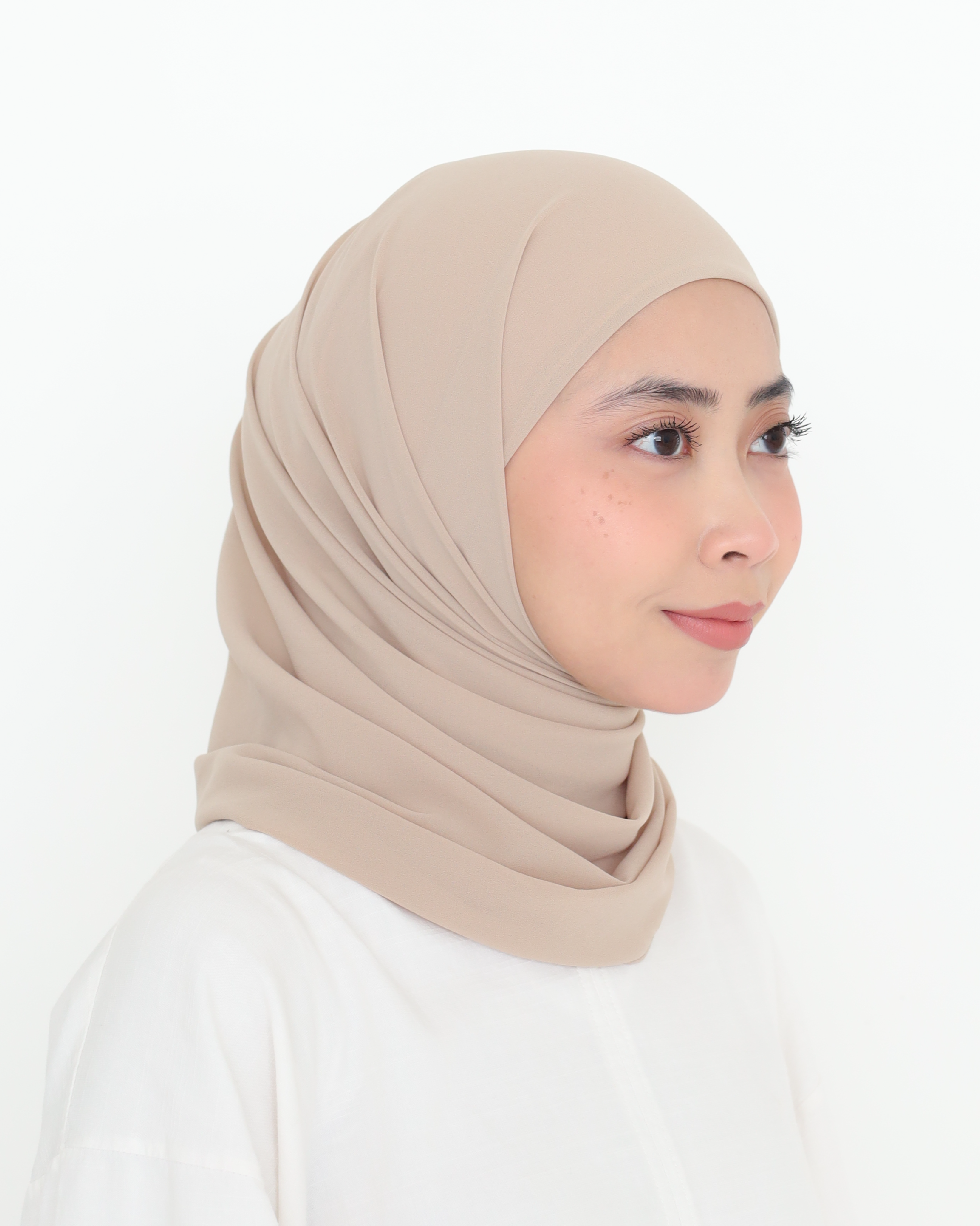 ELZA INSTANT SHAWL - FOAM BROWN