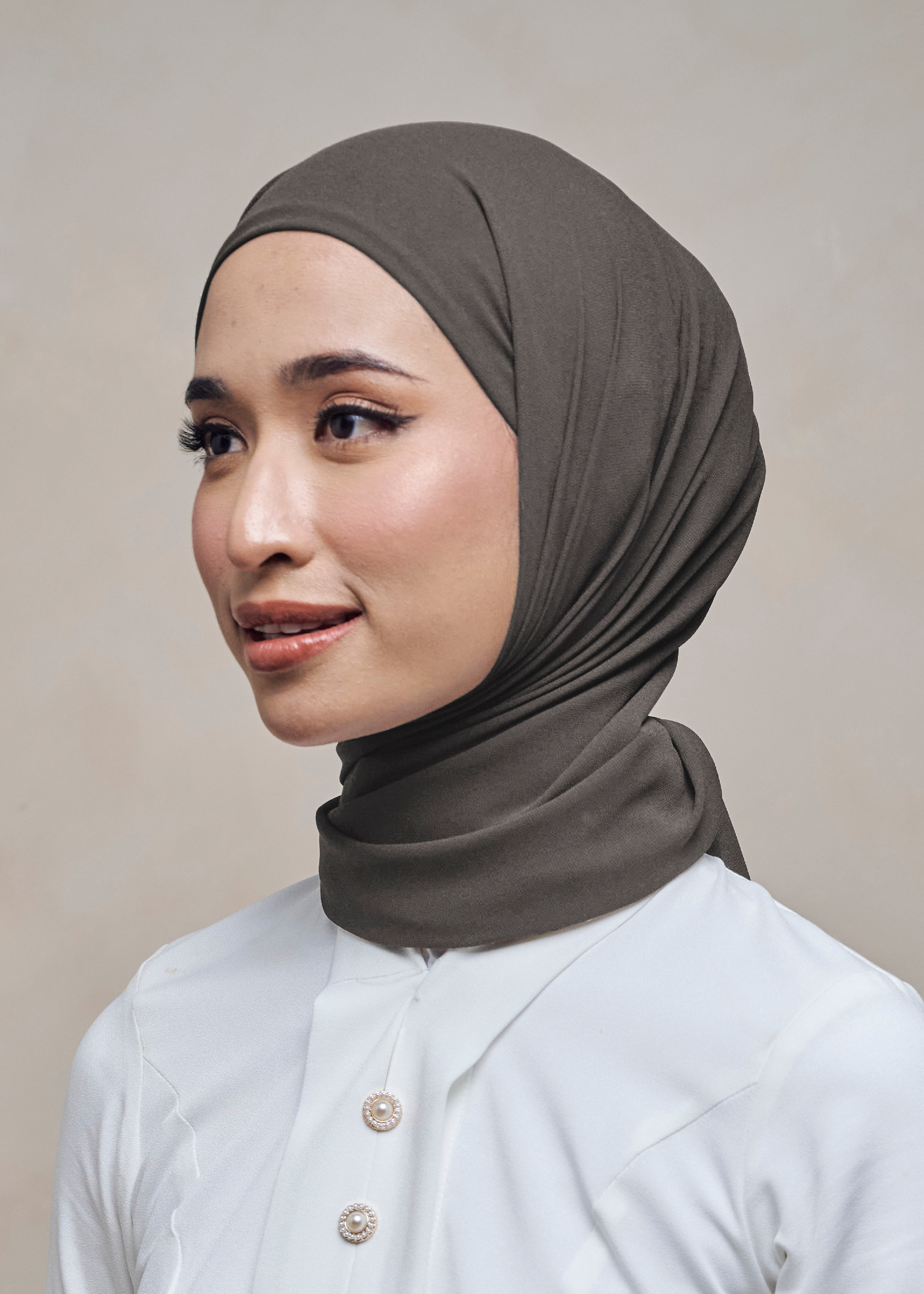 ELZA INSTANT SHAWL - FOSSIL GREY