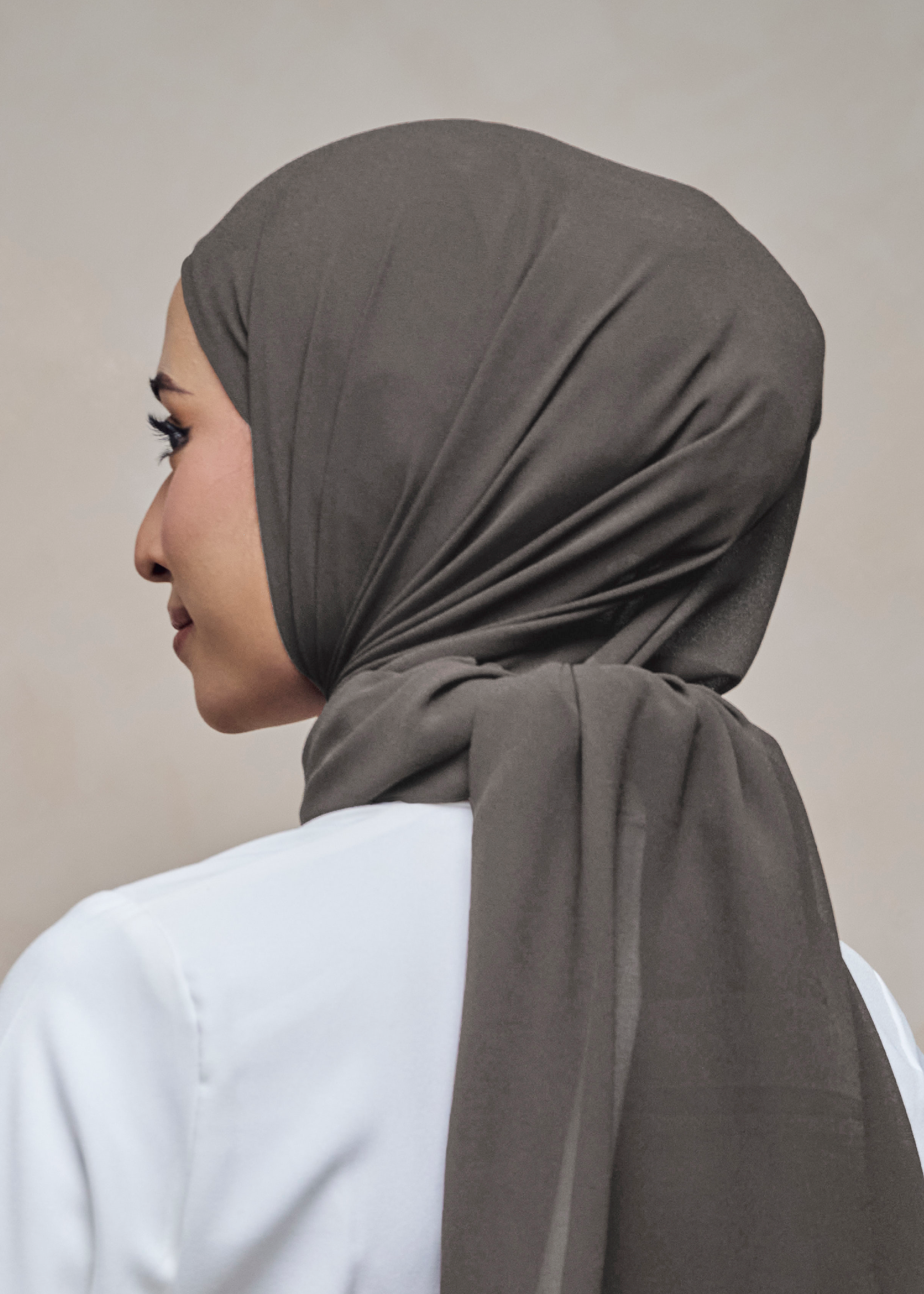 ELZA INSTANT SHAWL - FOSSIL GREY
