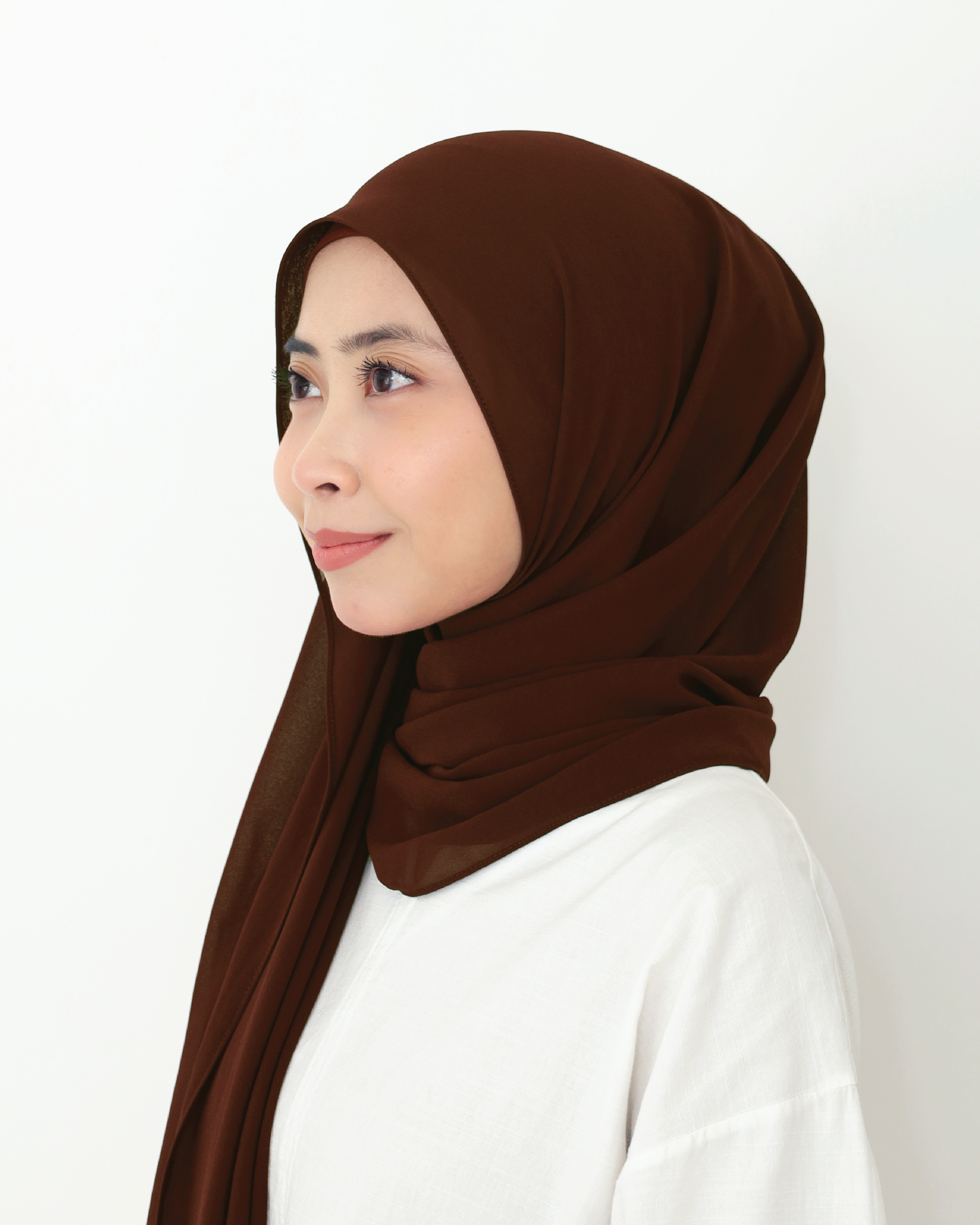 ALANA INSTANT SHAWL PLAIN - GINGER BROWN