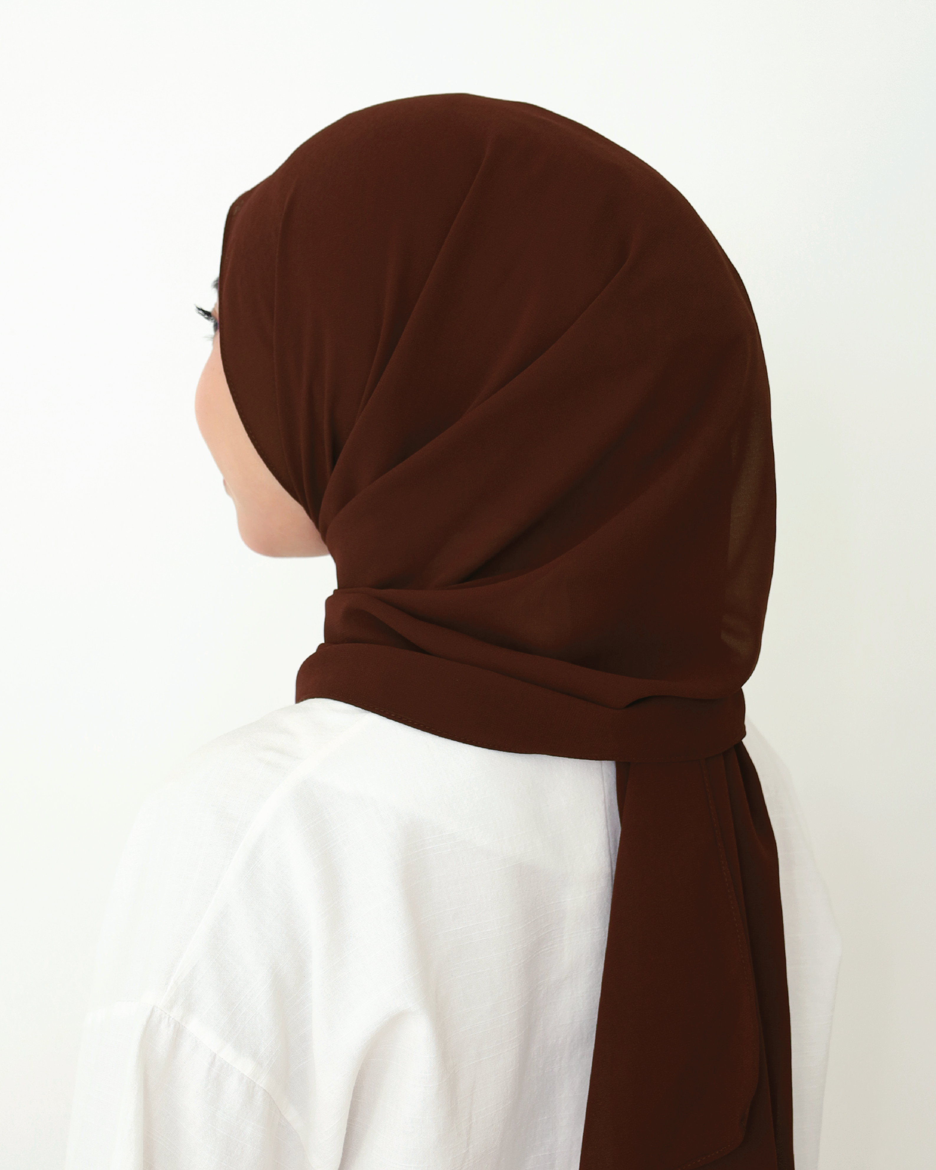 ALANA INSTANT SHAWL PLAIN - GINGER BROWN