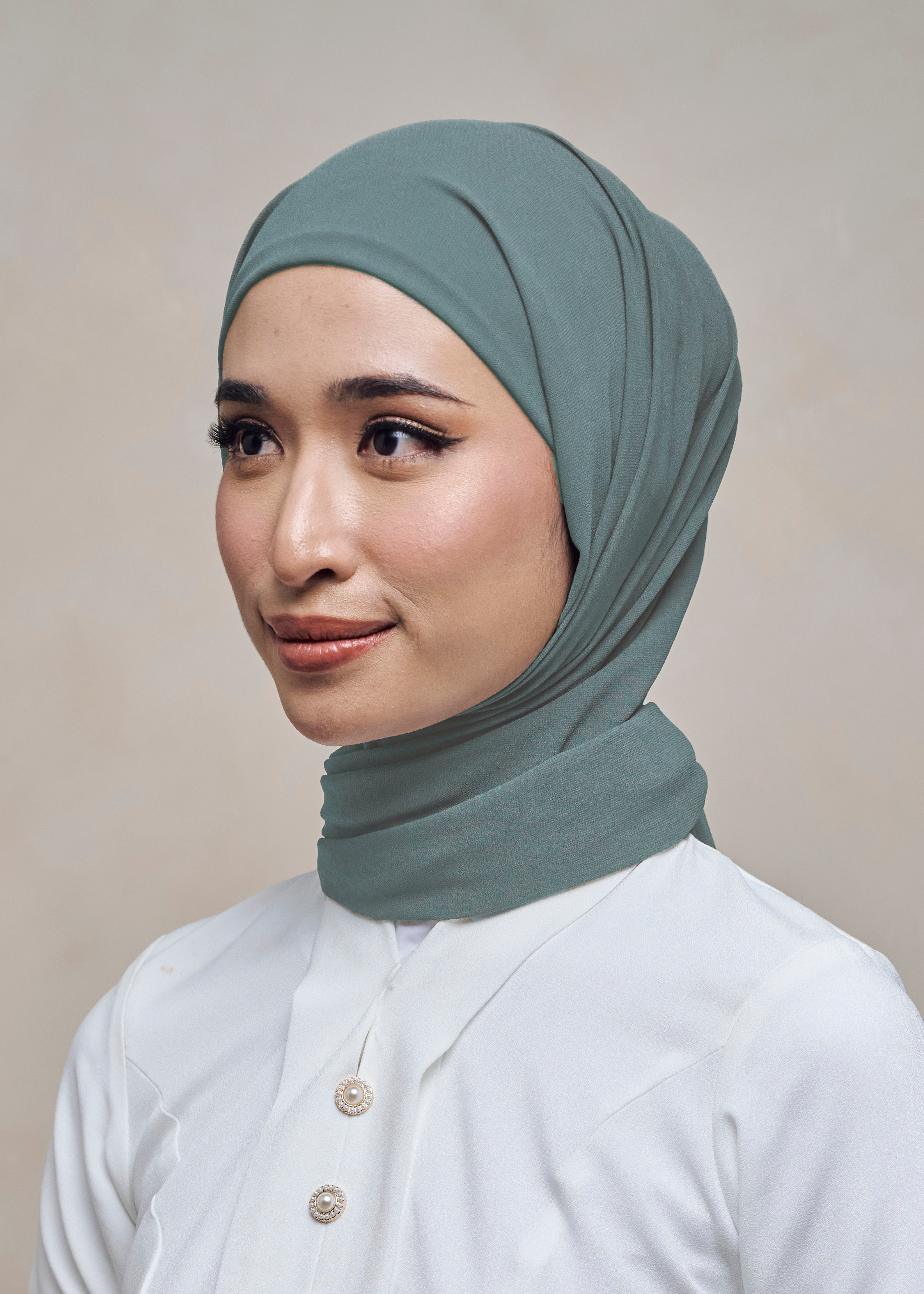 ELZA INSTANT SHAWL - GREYNISH BLUE
