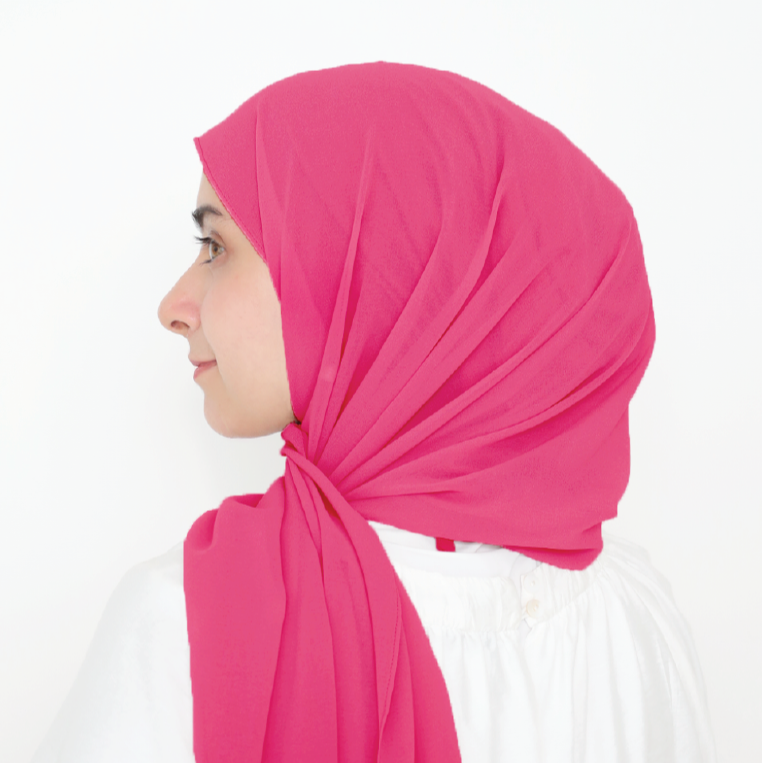 ORKED INSTANT SHAWL PLAIN - HOT PINK