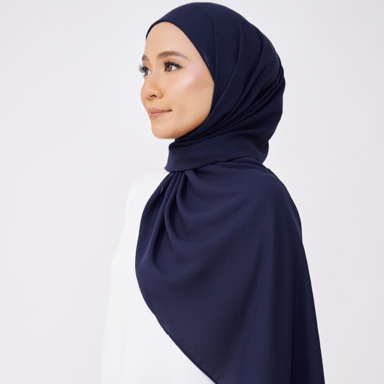 JASMINE HALF MOON INSTANT SHAWL - DARK NAVY