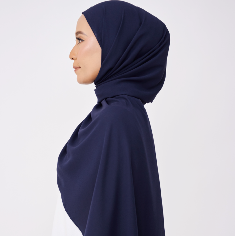 JASMINE HALF MOON INSTANT SHAWL - DARK NAVY