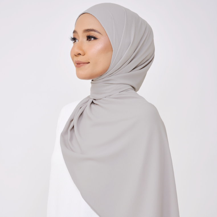 JASMINE HALF MOON INSTANT SHAWL - NATURE GREY