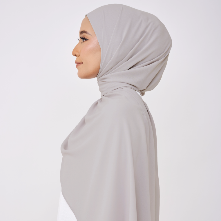 JASMINE HALF MOON INSTANT SHAWL - NATURE GREY