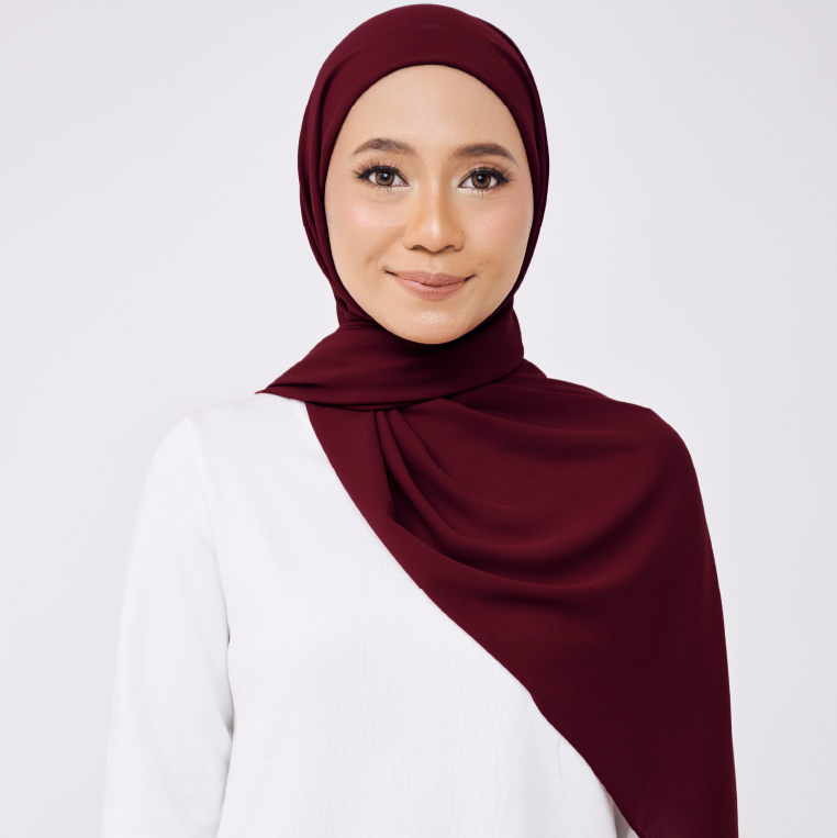 JASMINE HALF MOON INSTANT SHAWL - POMEGRANATE