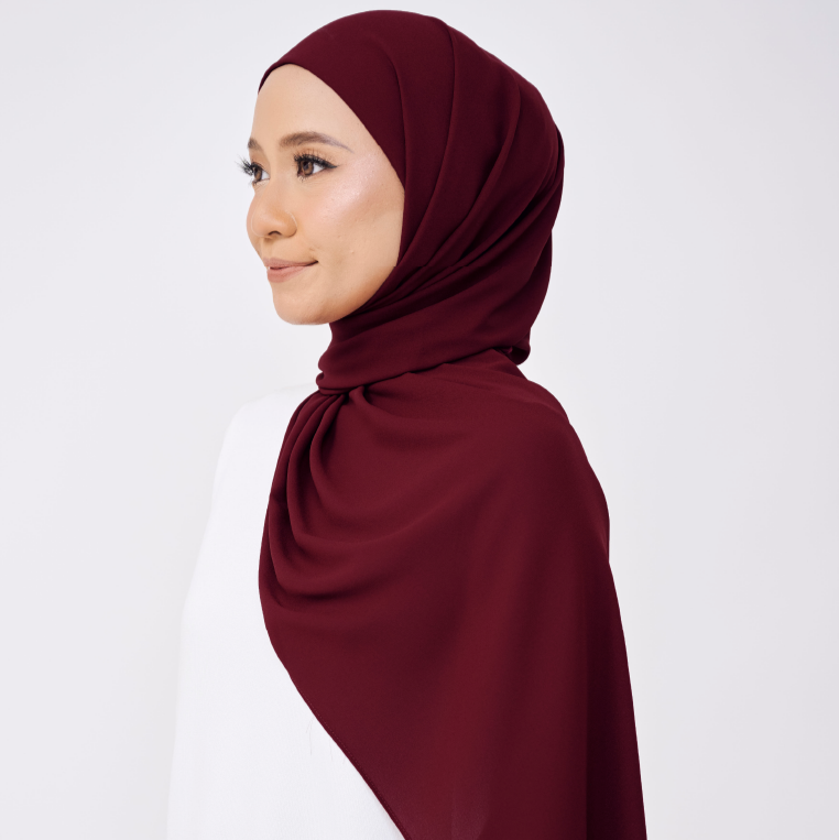 JASMINE HALF MOON INSTANT SHAWL - POMEGRANATE