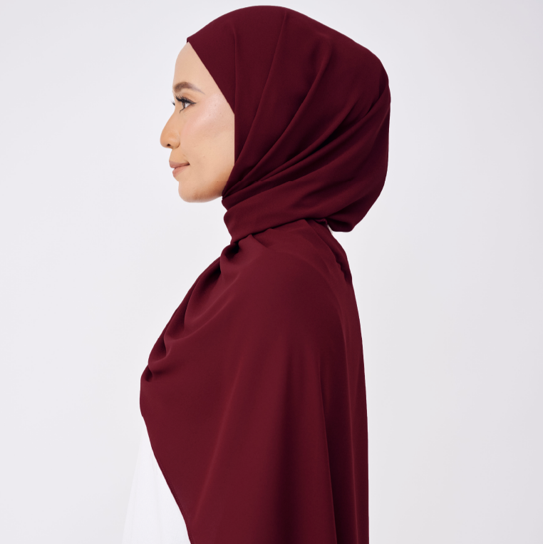 JASMINE HALF MOON INSTANT SHAWL - POMEGRANATE