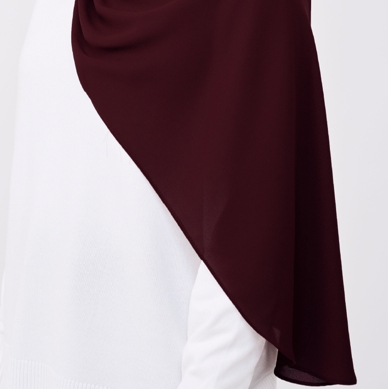 JASMINE HALF MOON INSTANT SHAWL - BURNT MAROON