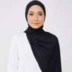 JASMINE HALF MOON INSTANT SHAWL - BLACK
