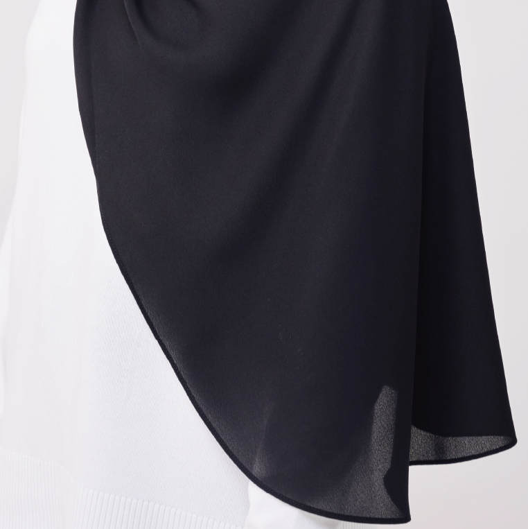 JASMINE HALF MOON INSTANT SHAWL - BLACK