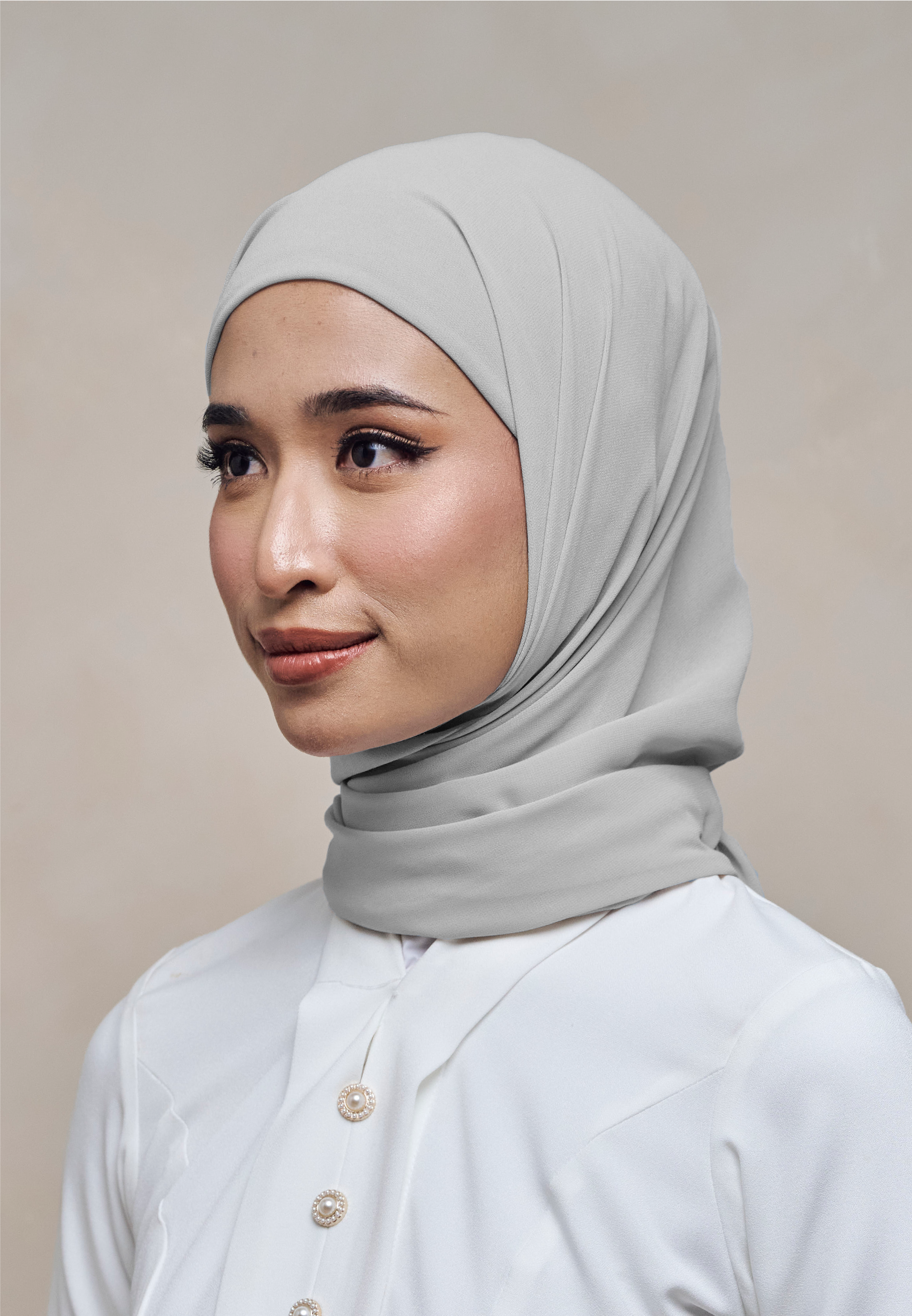 ELZA INSTANT SHAWL - LIGHT GREY
