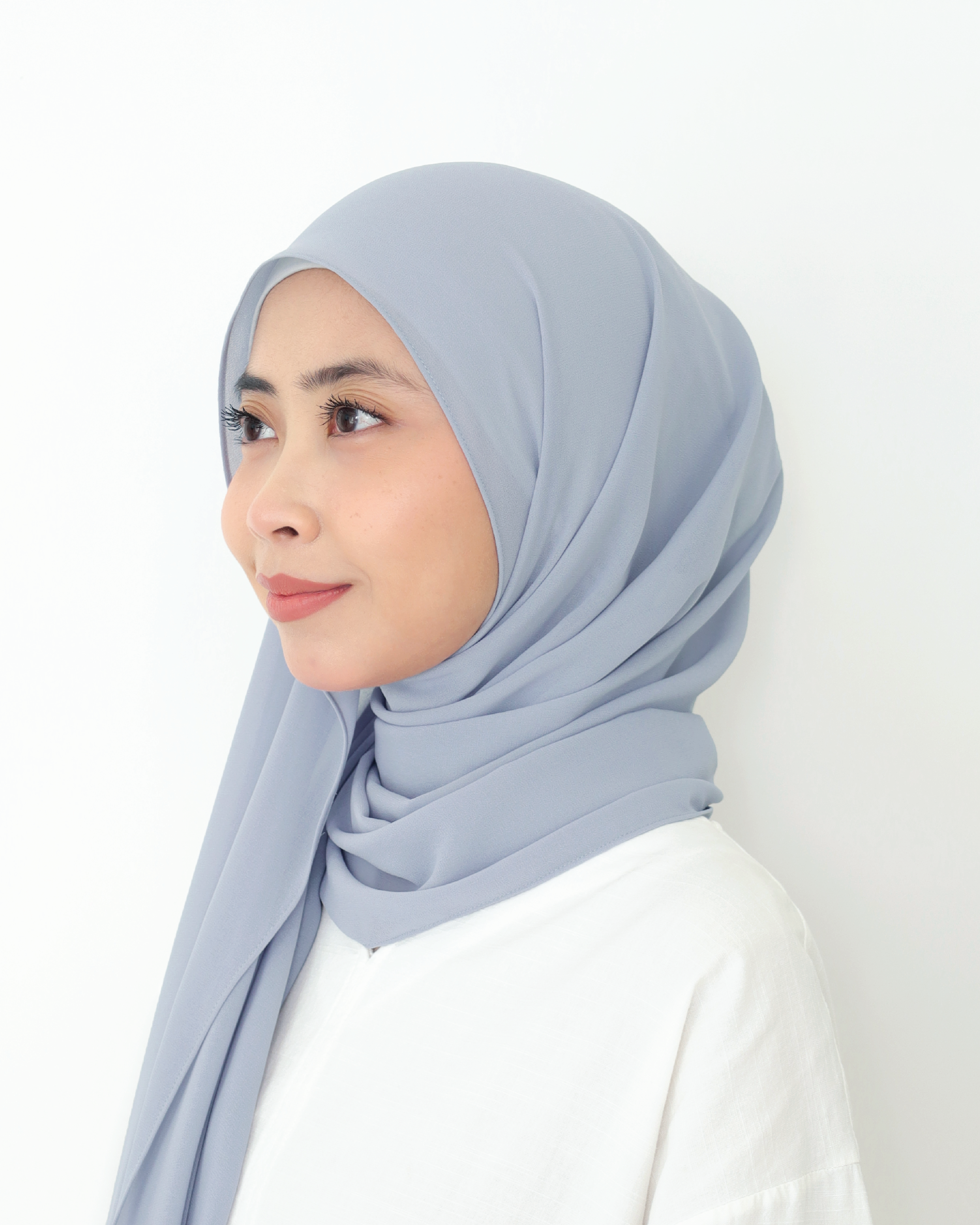 ALANA INSTANT SHAWL PLAIN - MIST BLUE
