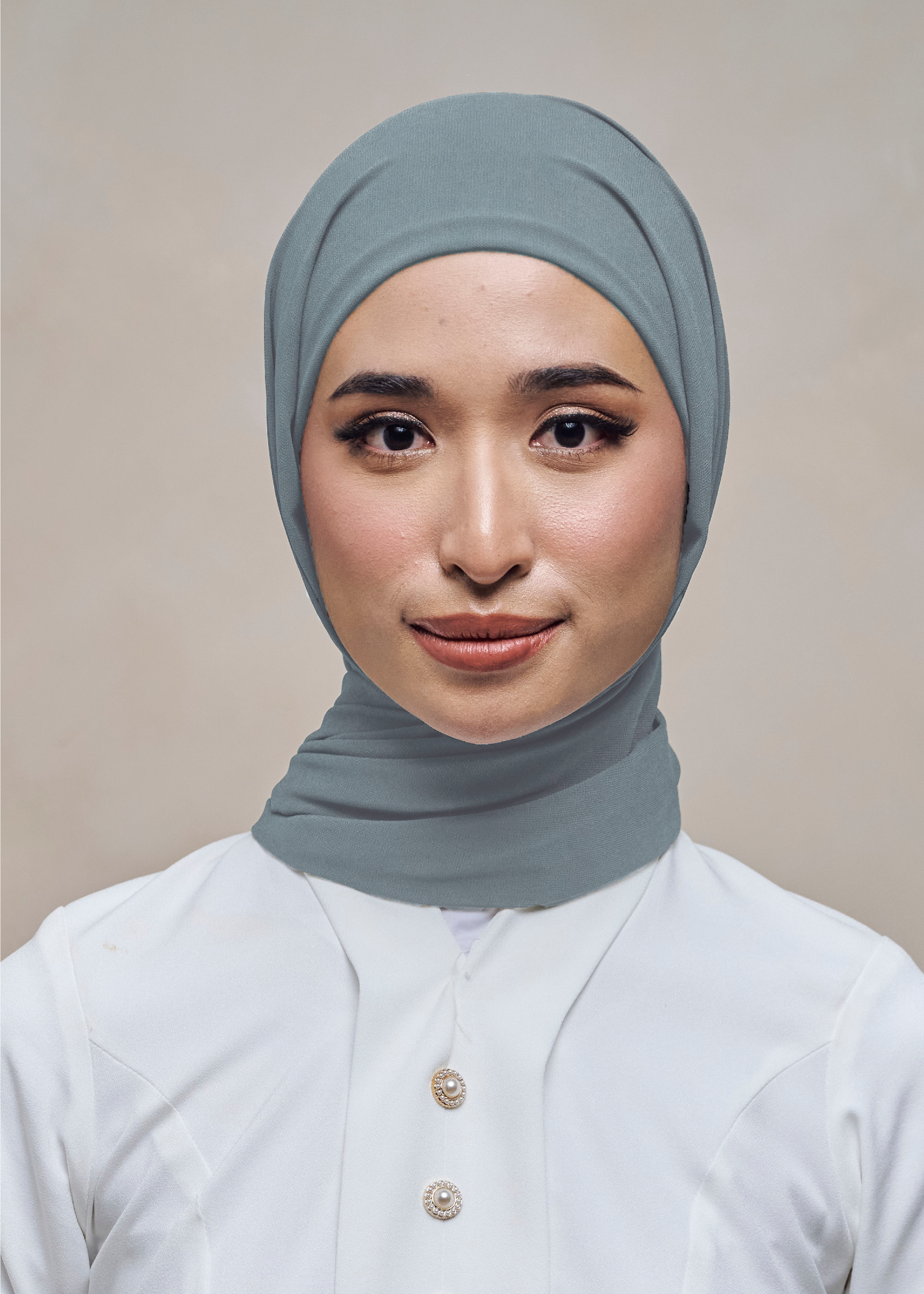 ELZA INSTANT SHAWL - MOSS BLUE