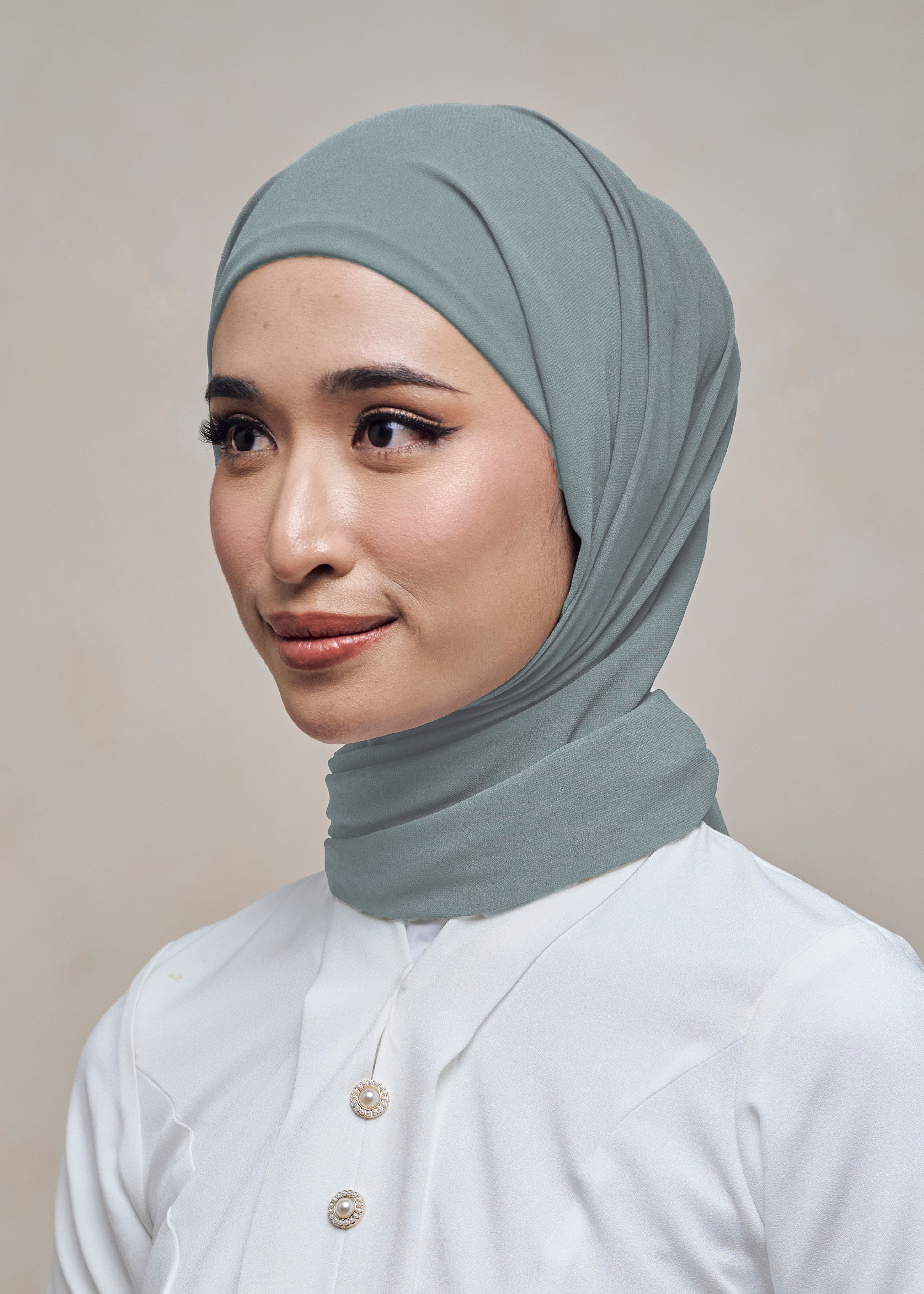 ELZA INSTANT SHAWL - MOSS BLUE