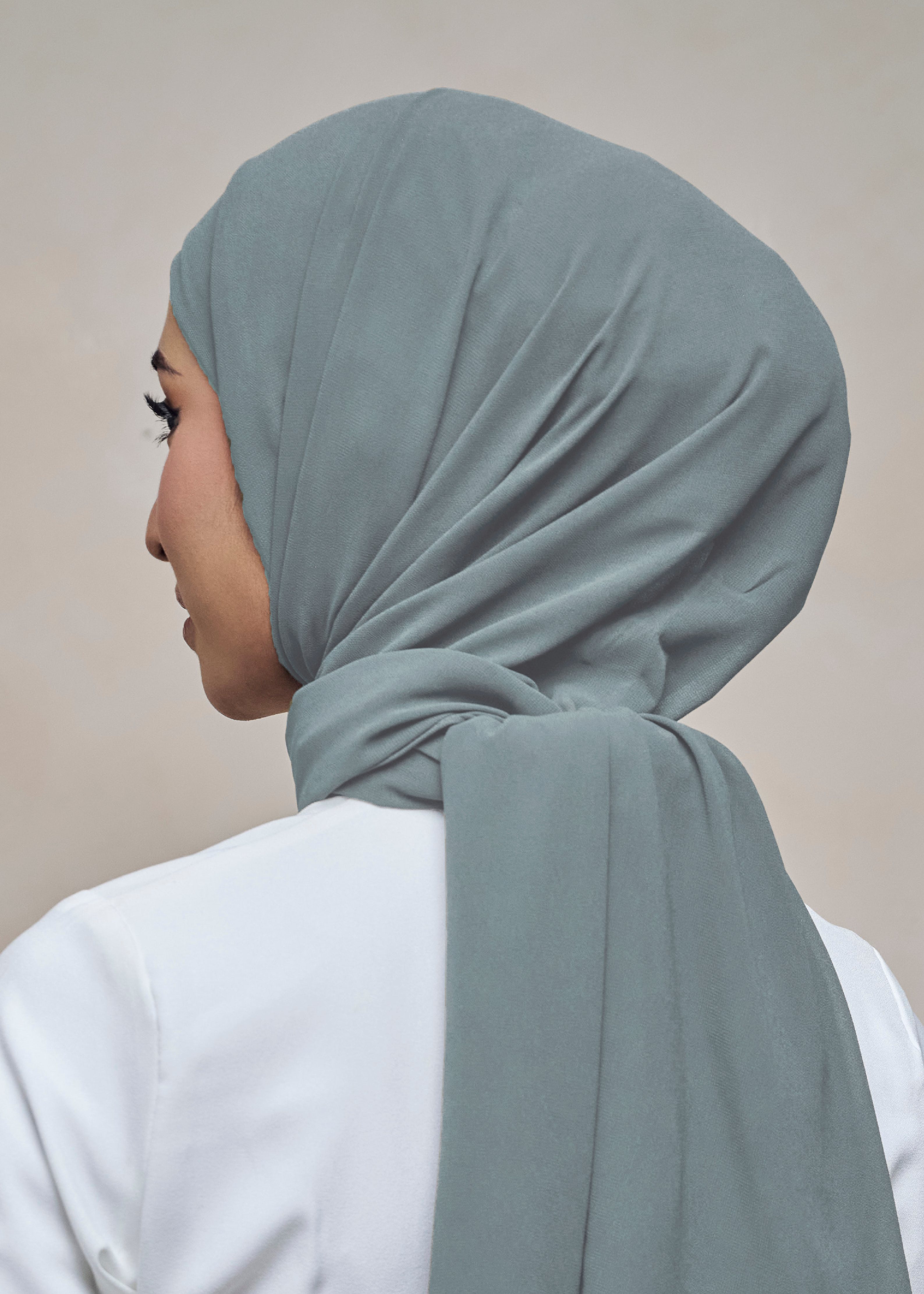 ELZA INSTANT SHAWL - MOSS BLUE