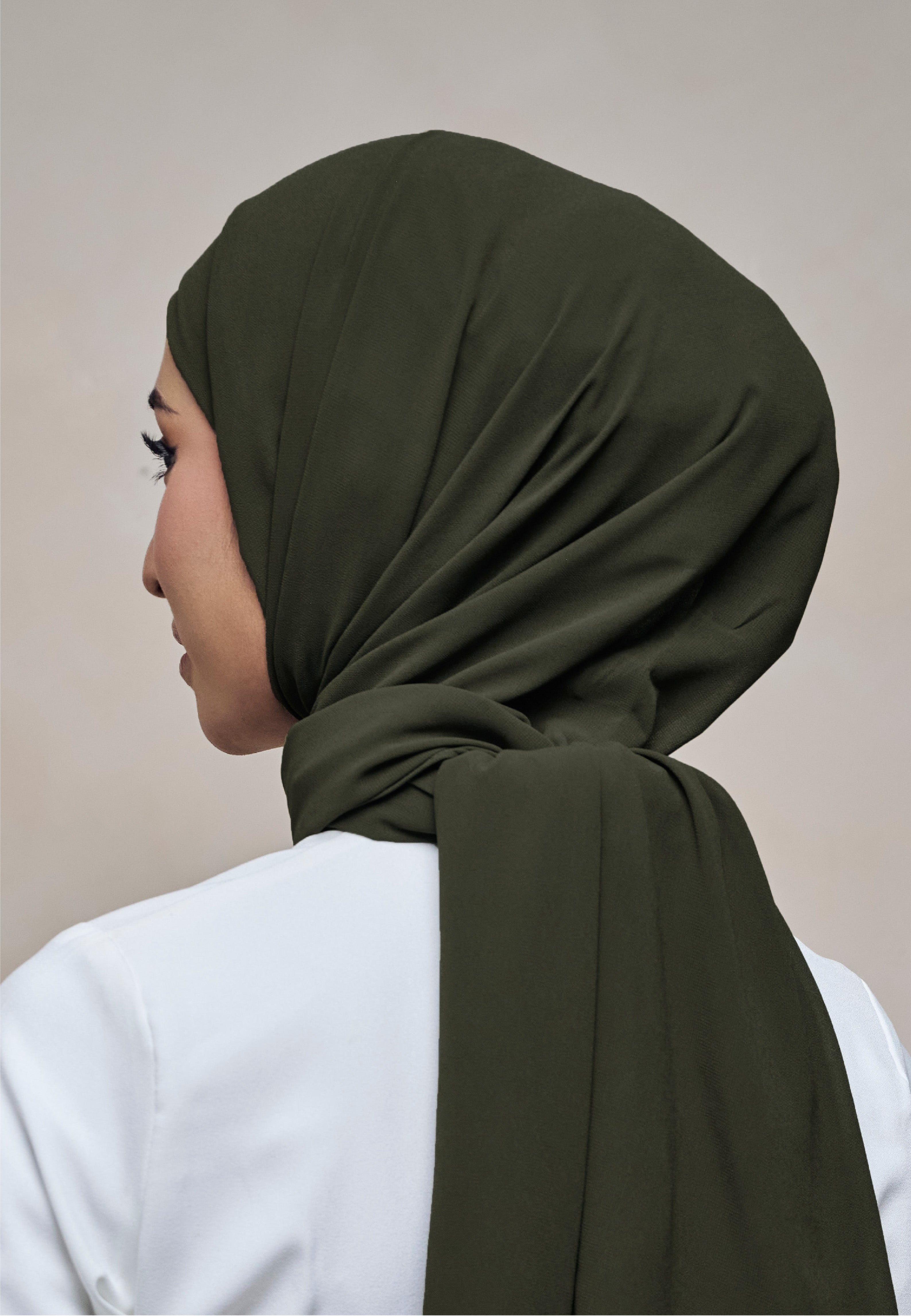 ELZA INSTANT SHAWL - MOSS GREEN