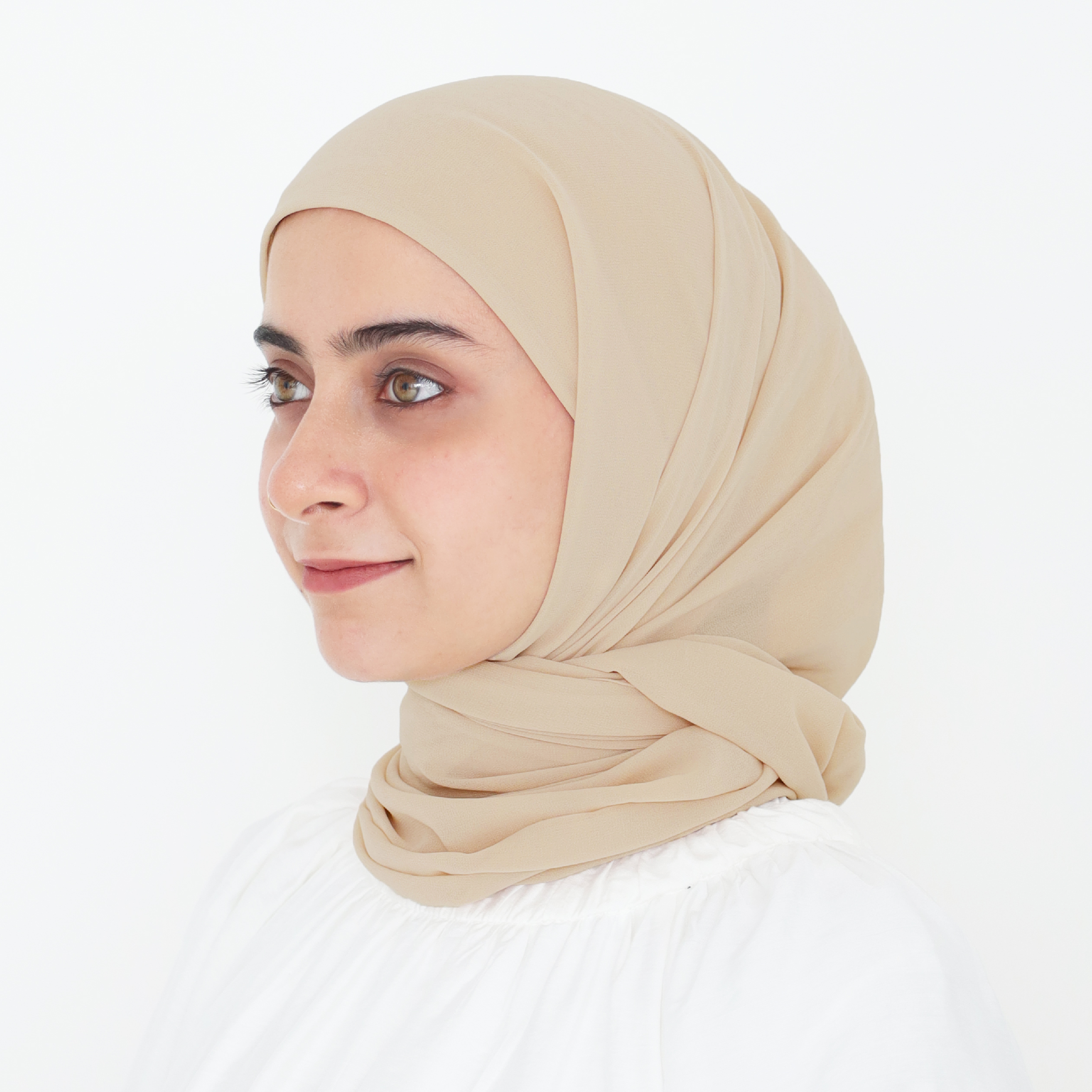 ELZA INSTANT SHAWL - BROWN KHAKI