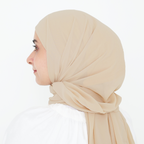 ELZA INSTANT SHAWL - BROWN KHAKI