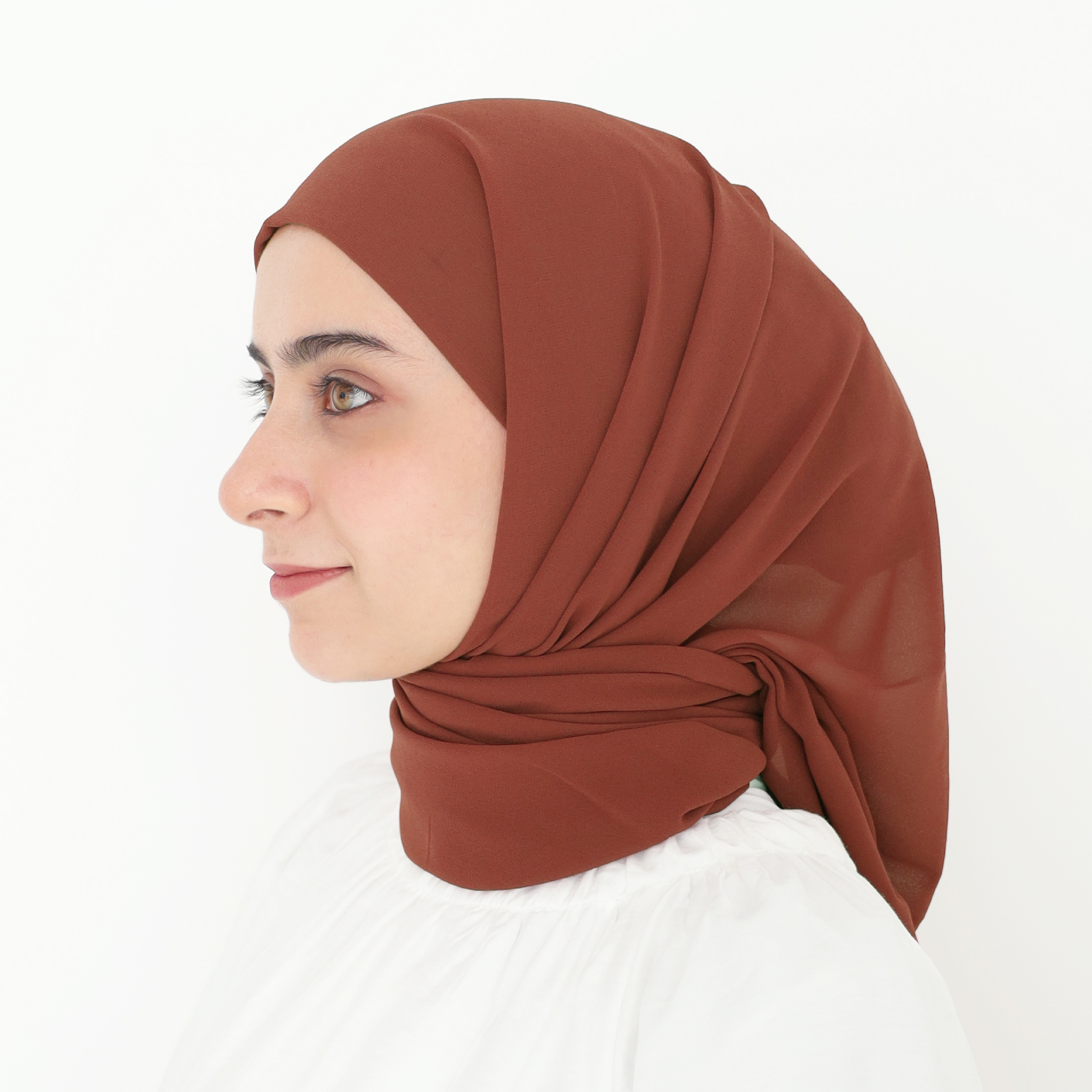 ELZA INSTANT SHAWL - CINNAMON BROWN