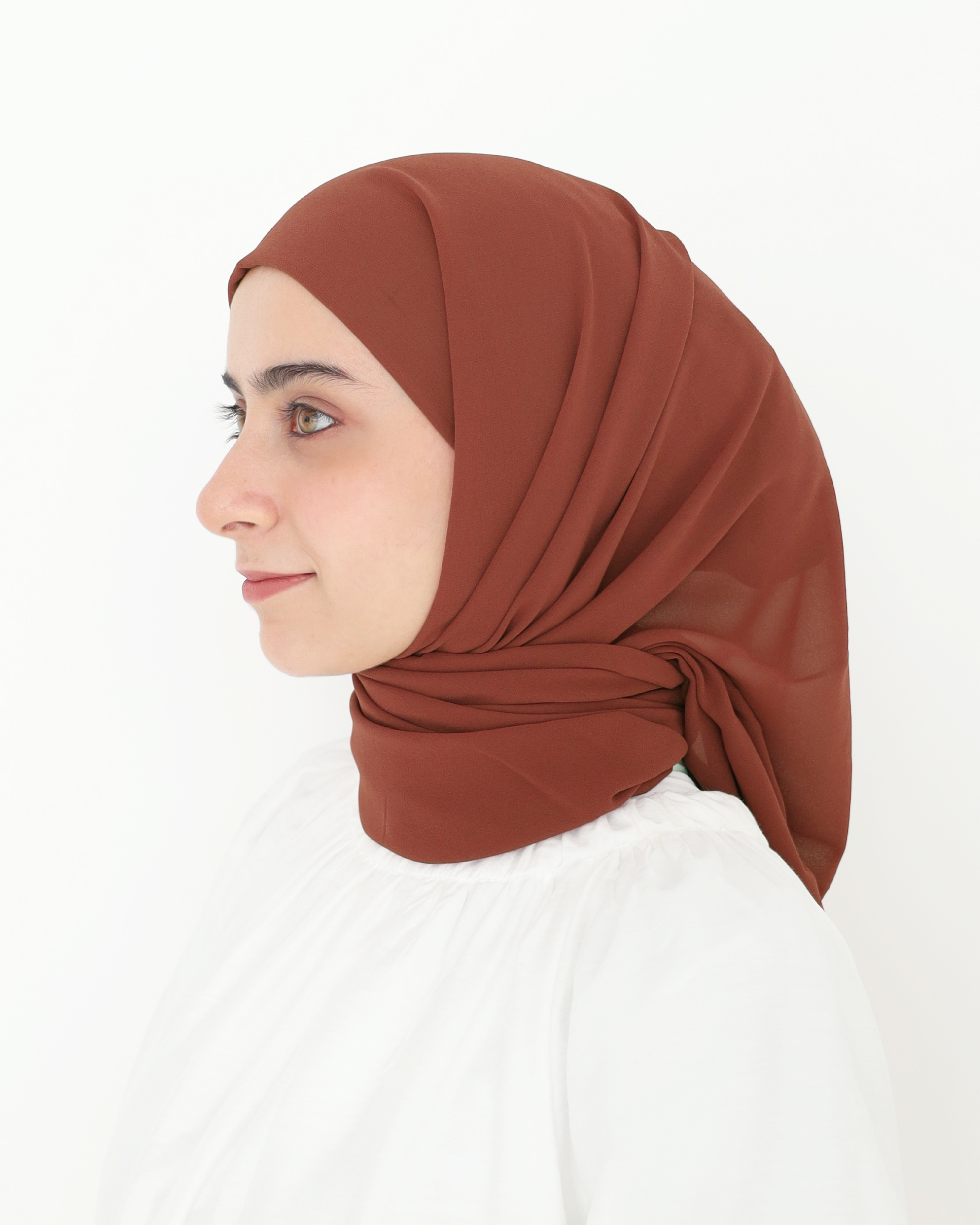 ELZA INSTANT SHAWL - CINNAMON BROWN