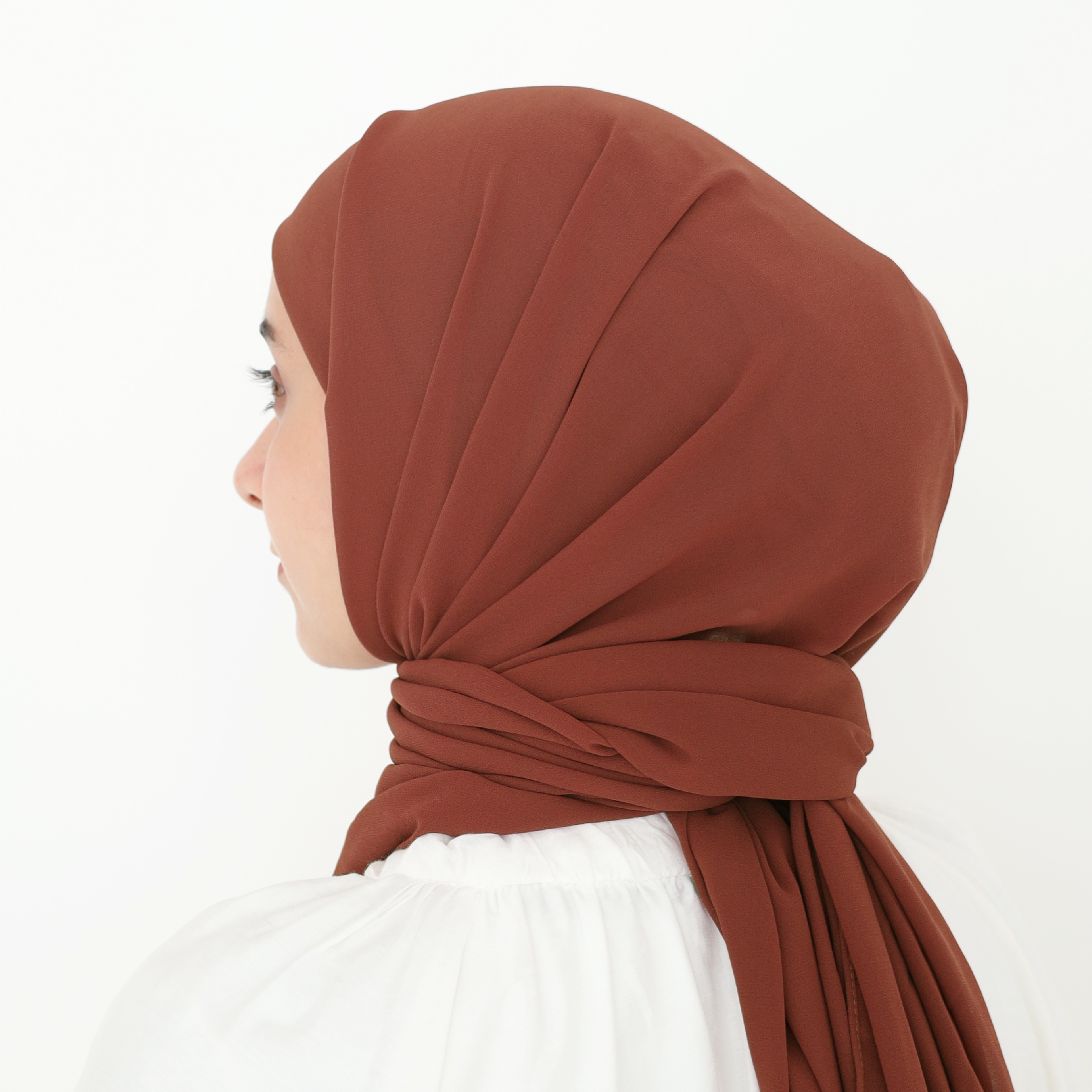 ELZA INSTANT SHAWL - CINNAMON BROWN
