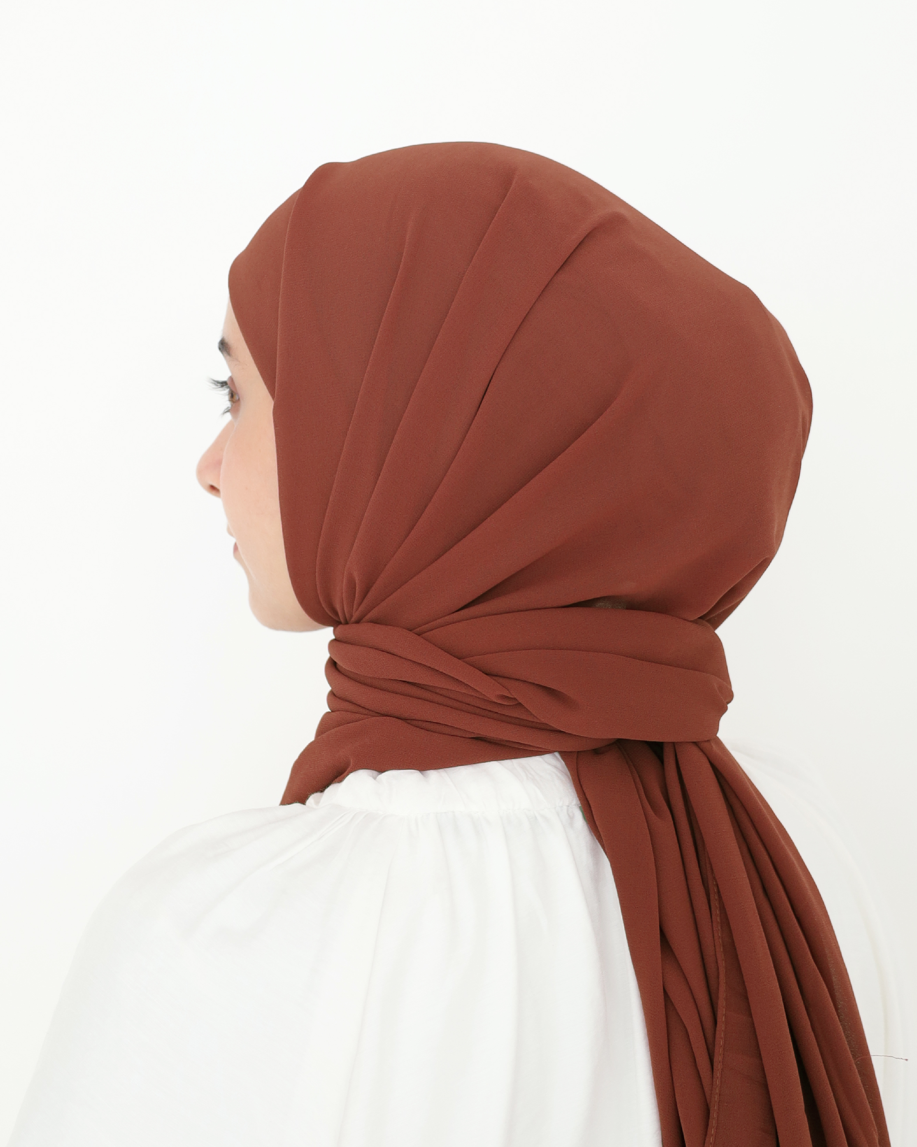 ELZA INSTANT SHAWL - CINNAMON BROWN