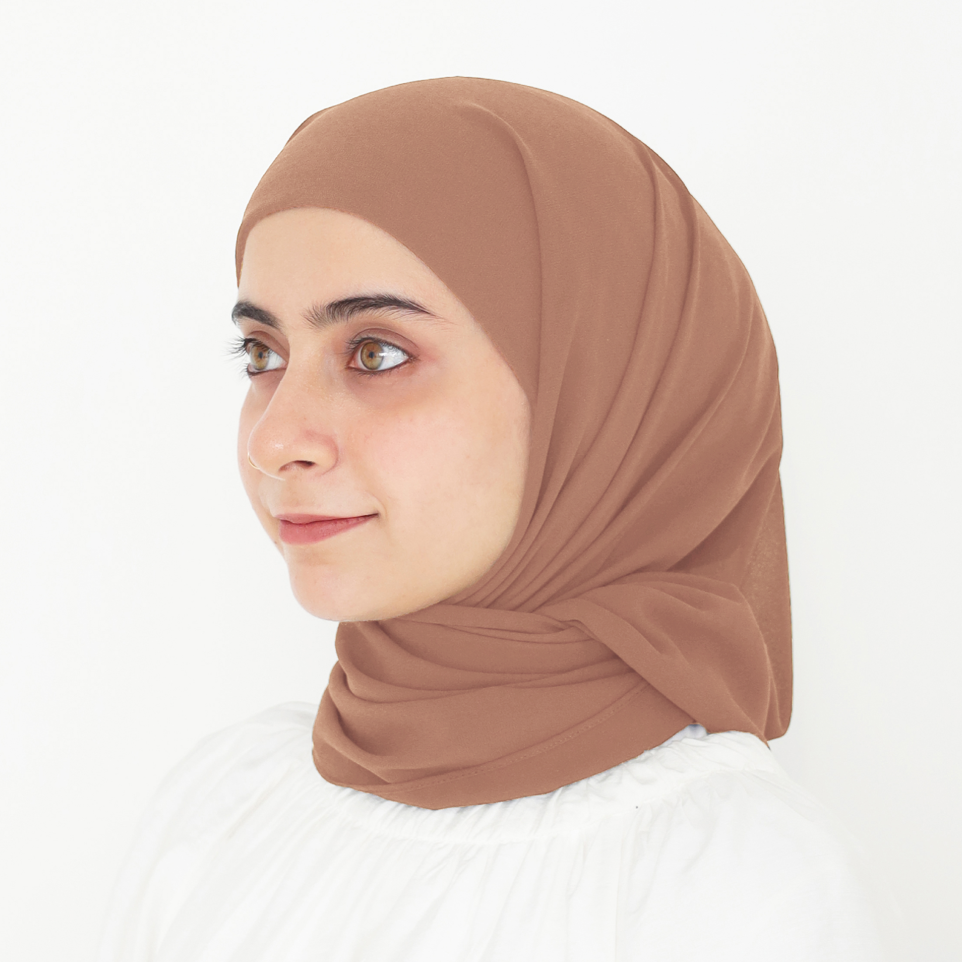 ELZA INSTANT SHAWL - RUST BROWN