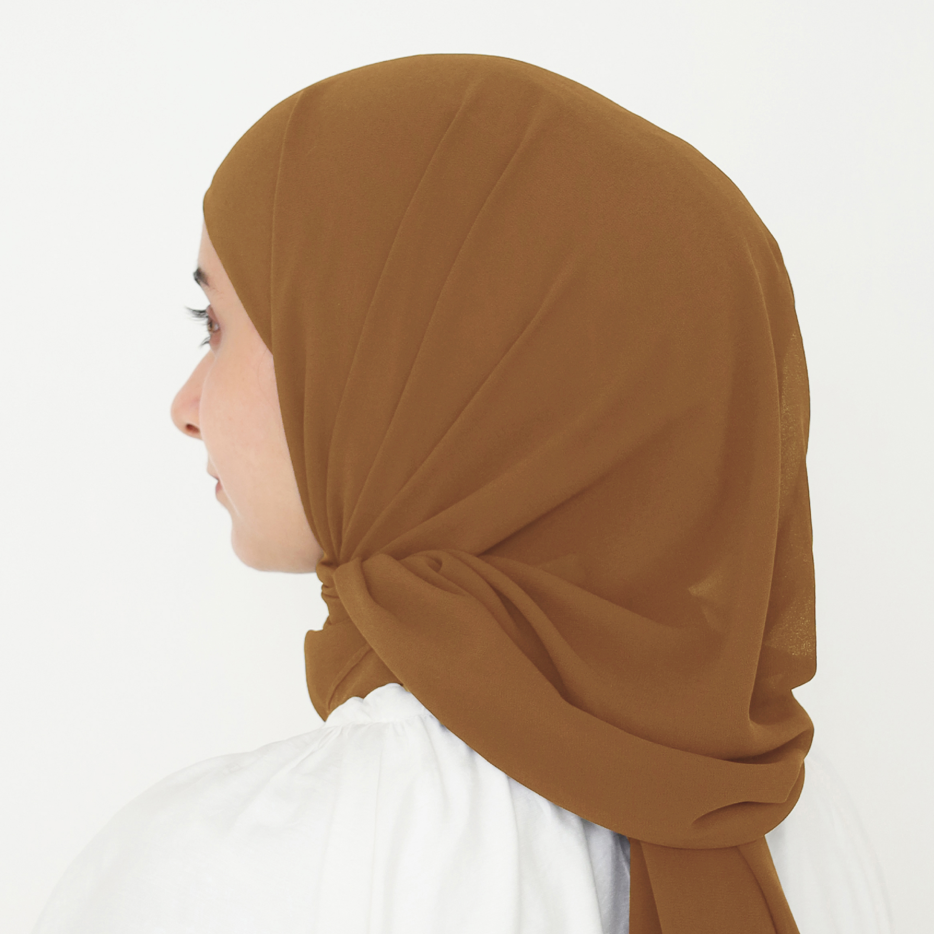 ELZA INSTANT SHAWL - OLIVE BROWN