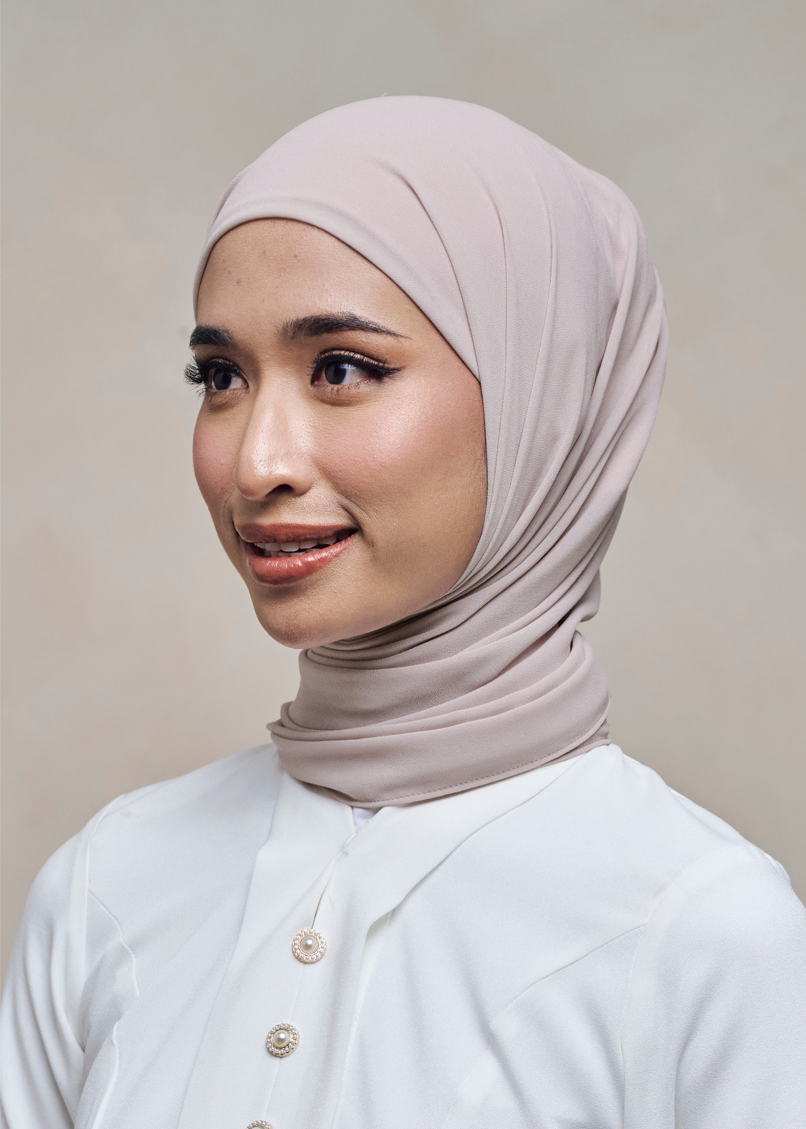 ELZA INSTANT SHAWL - NUDE PINK