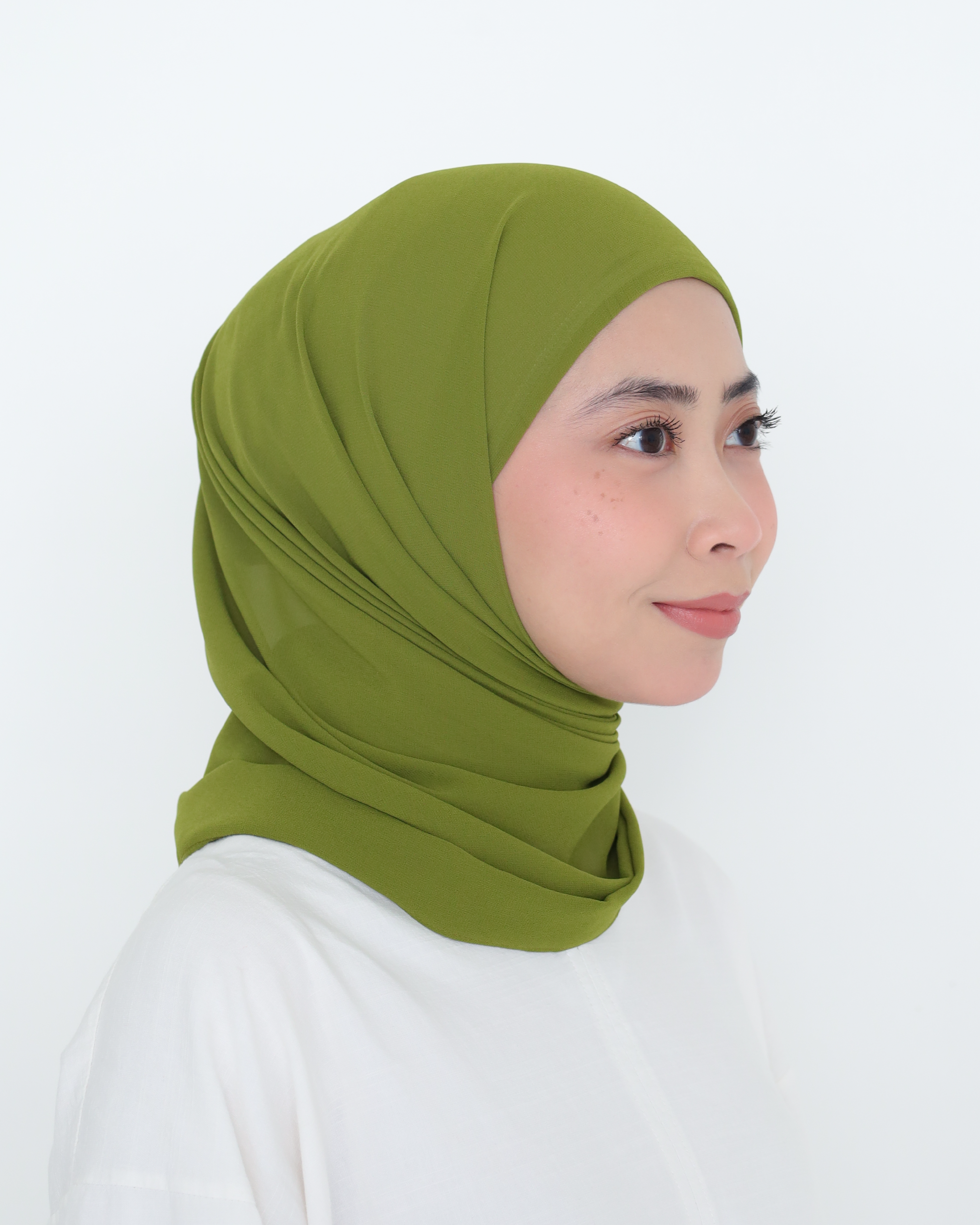 ELZA INSTANT SHAWL - OLIVE LIME