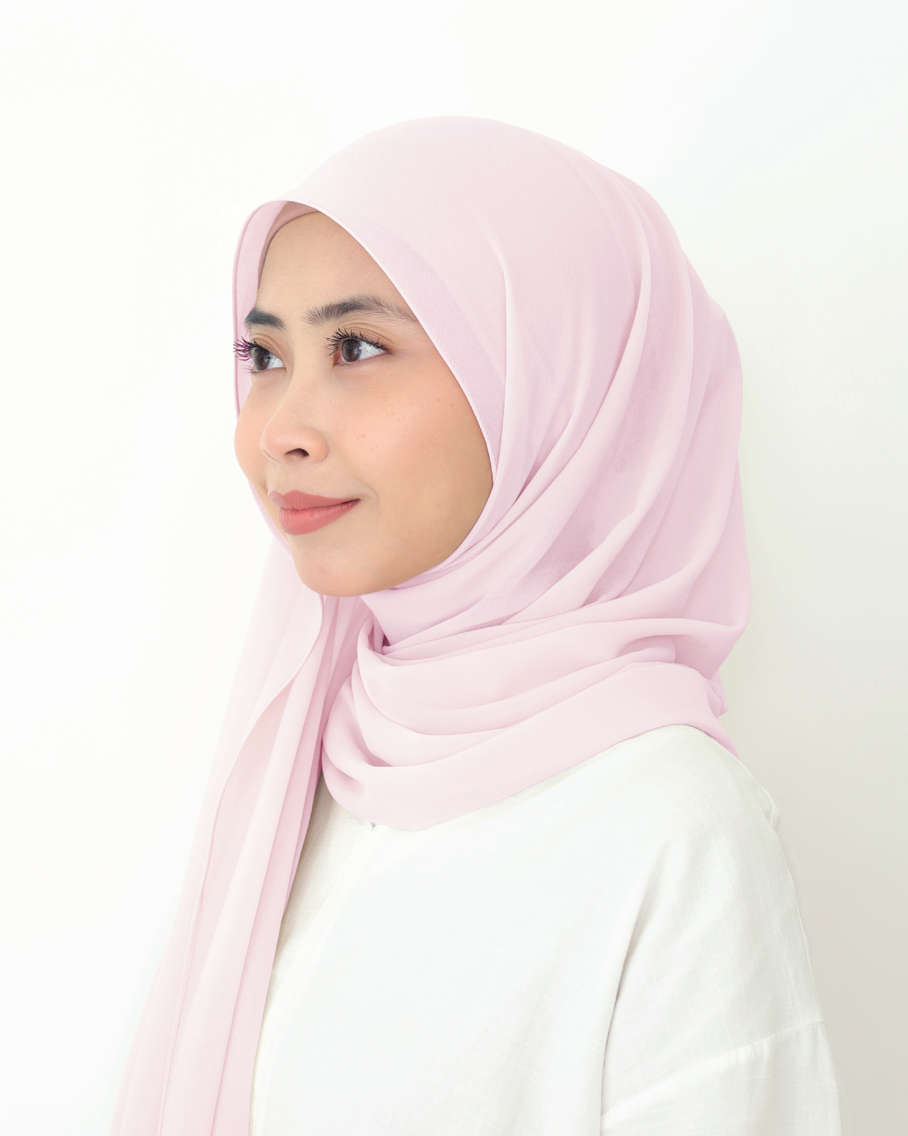 ALANA INSTANT SHAWL PLAIN - PINK PETAL