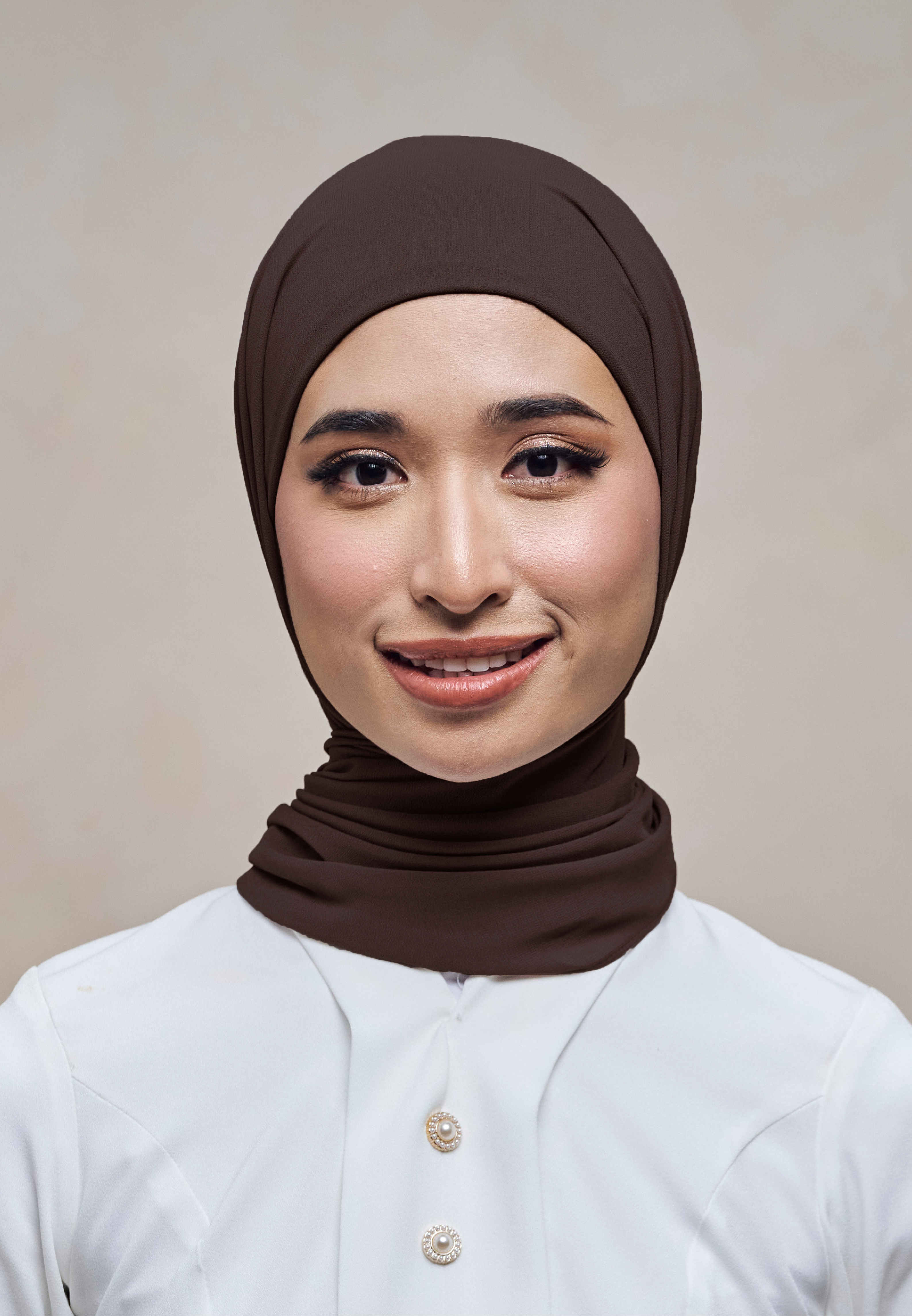 ELZA INSTANT SHAWL - RICH BROWN