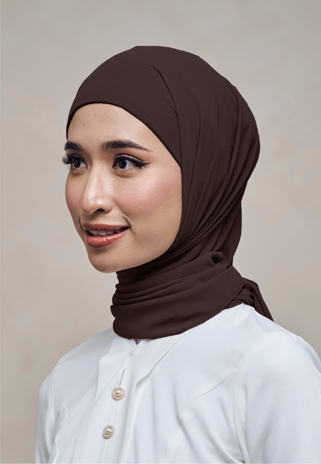 ELZA INSTANT SHAWL - RICH BROWN