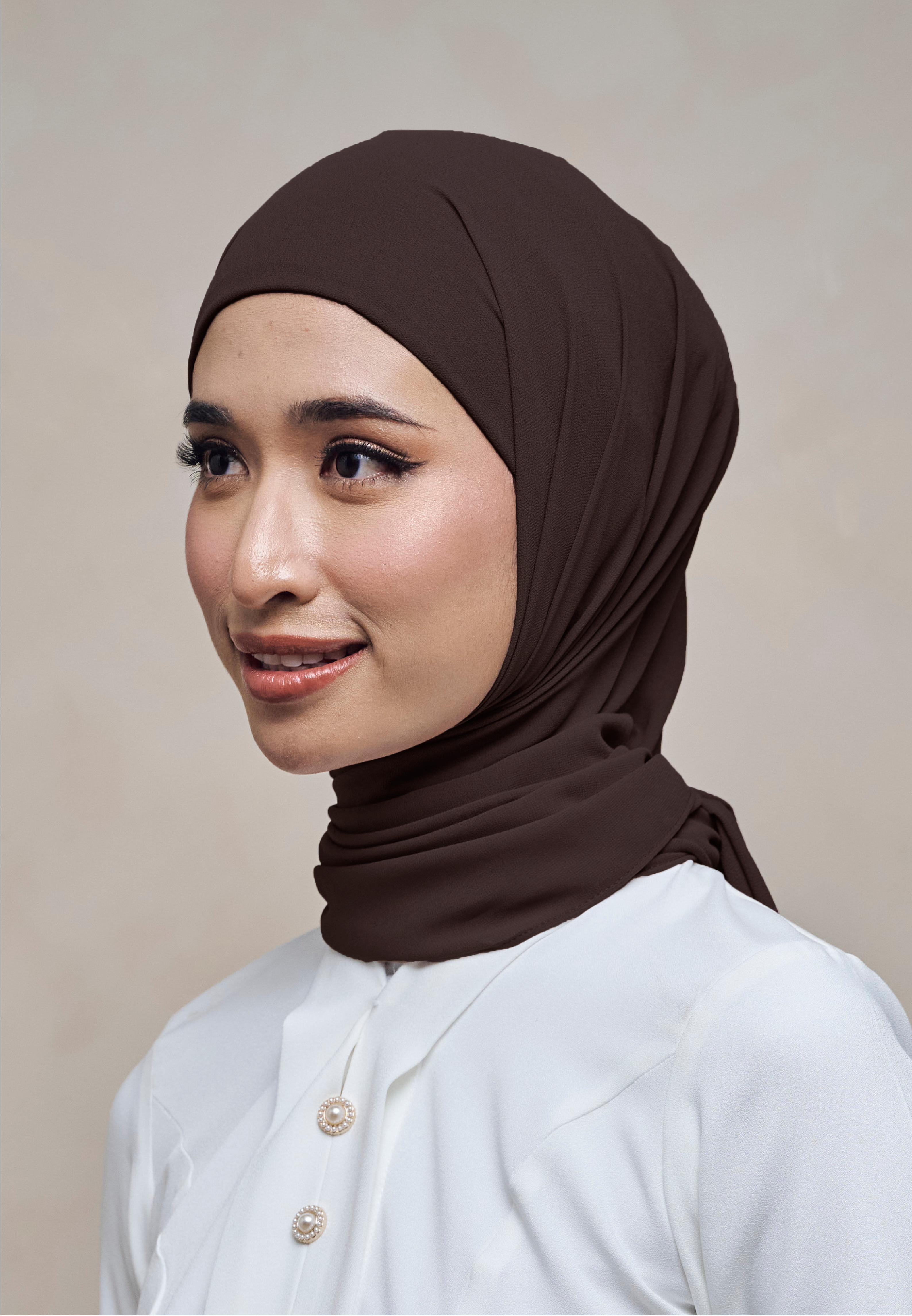 ELZA INSTANT SHAWL - RICH BROWN