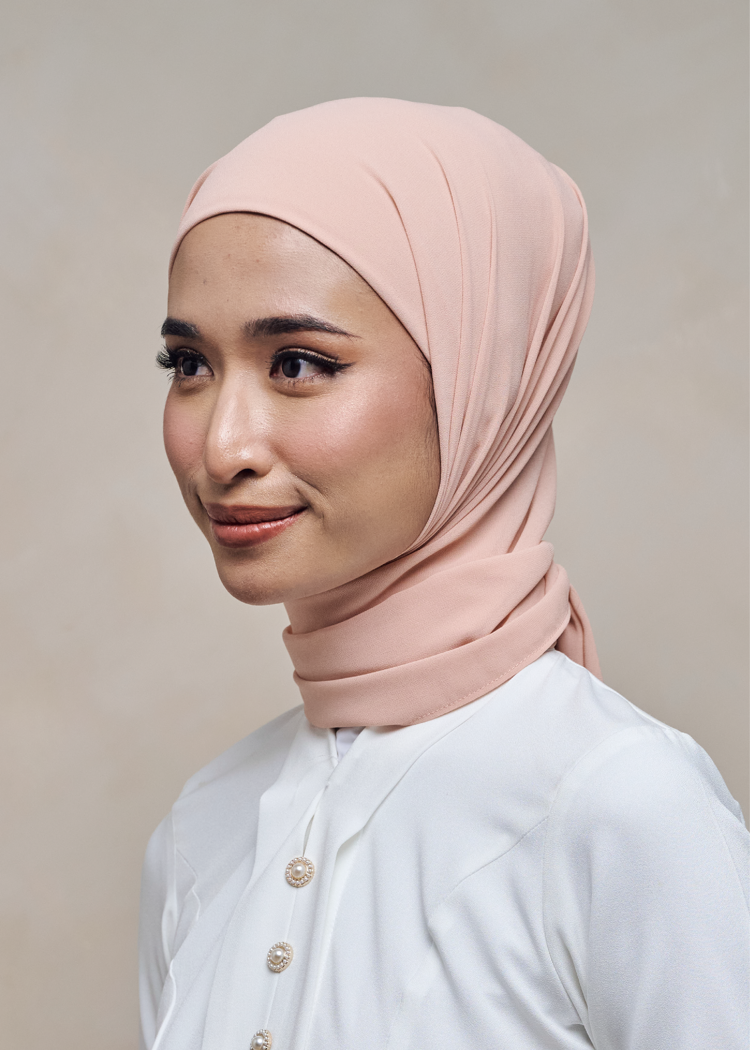 ELZA INSTANT SHAWL - ROSE PEACH