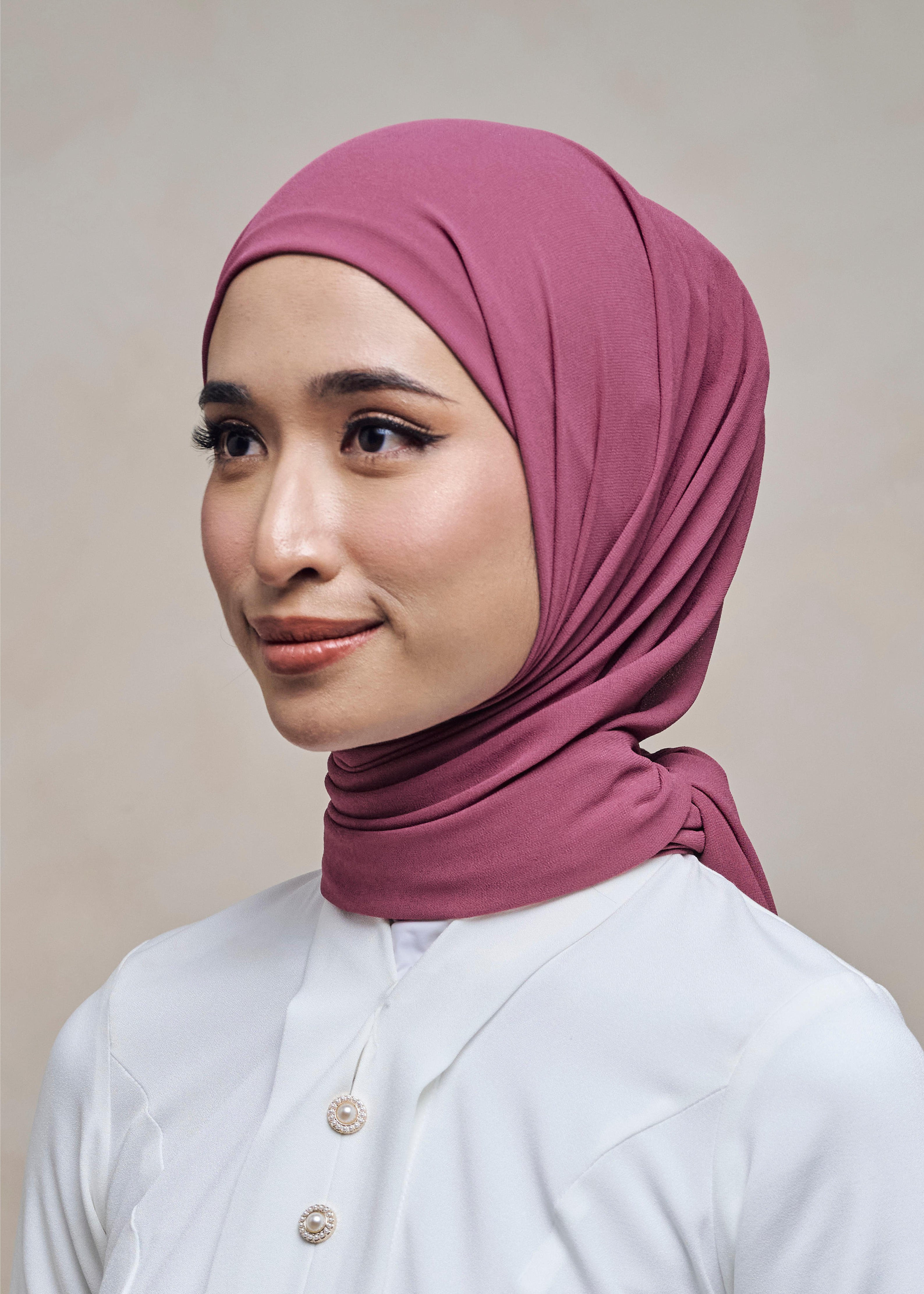 ELZA INSTANT SHAWL - ROUGE PLUM