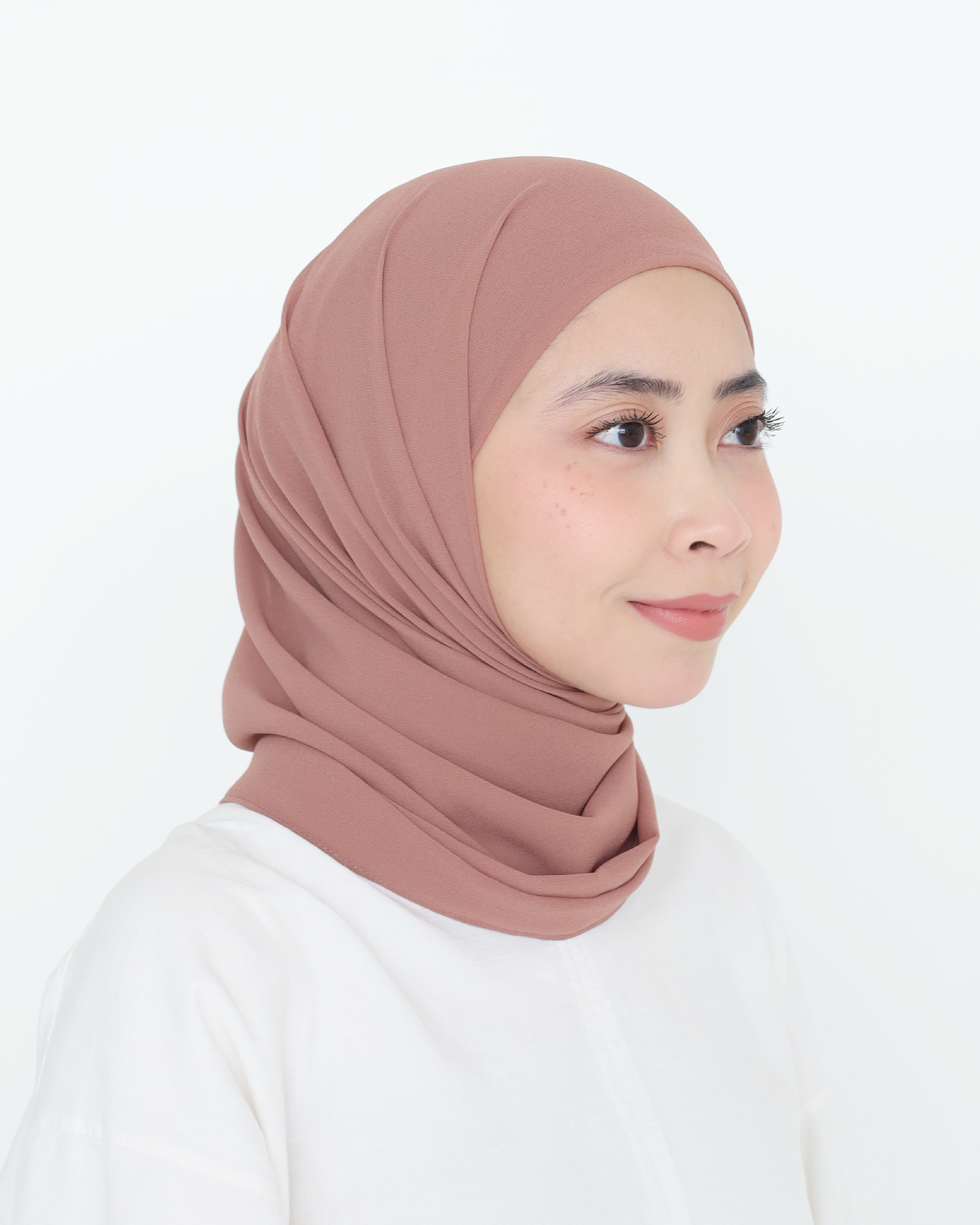 ELZA INSTANT SHAWL - RUST BROWN