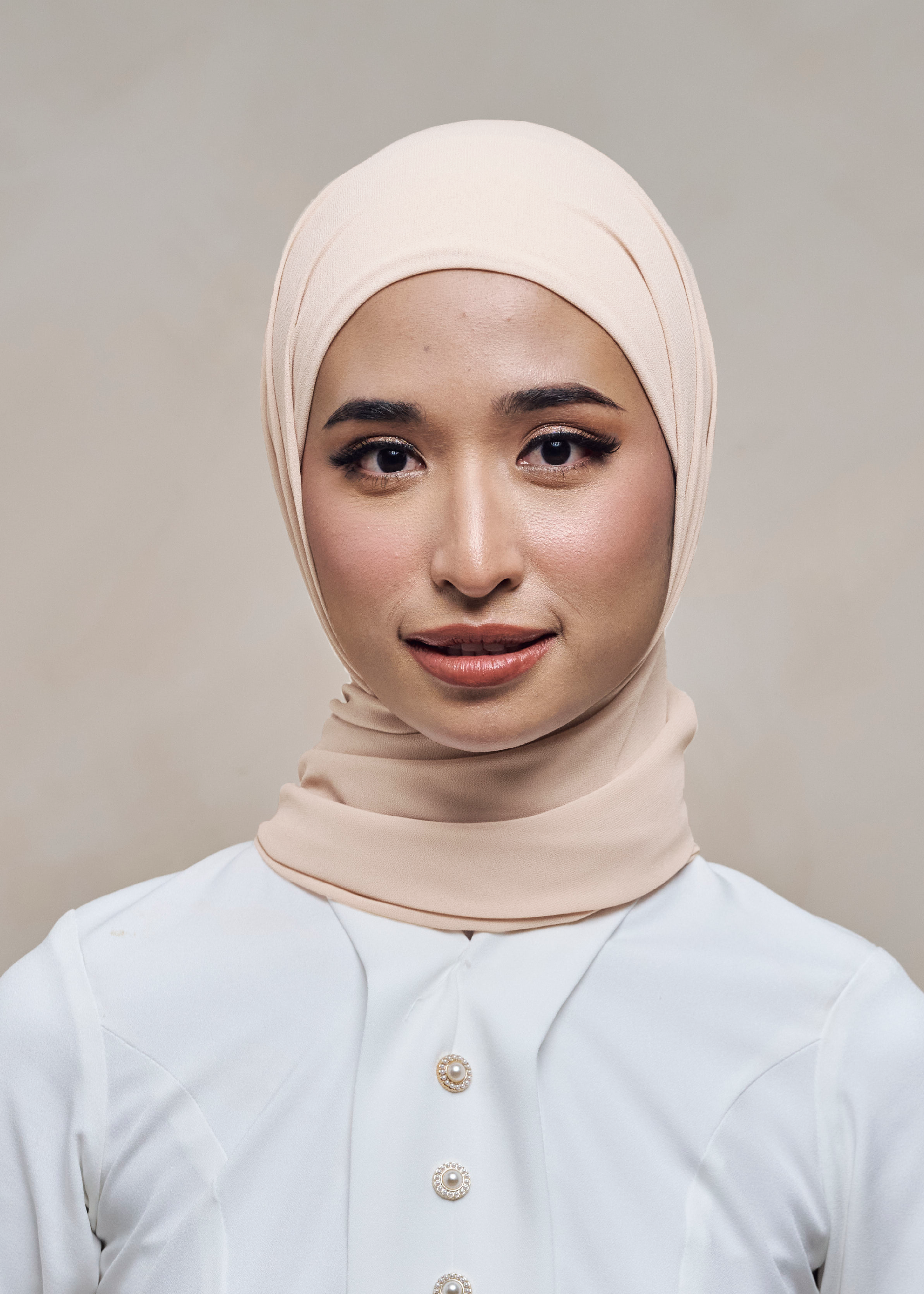 ELZA INSTANT SHAWL - SESAME BEIGE