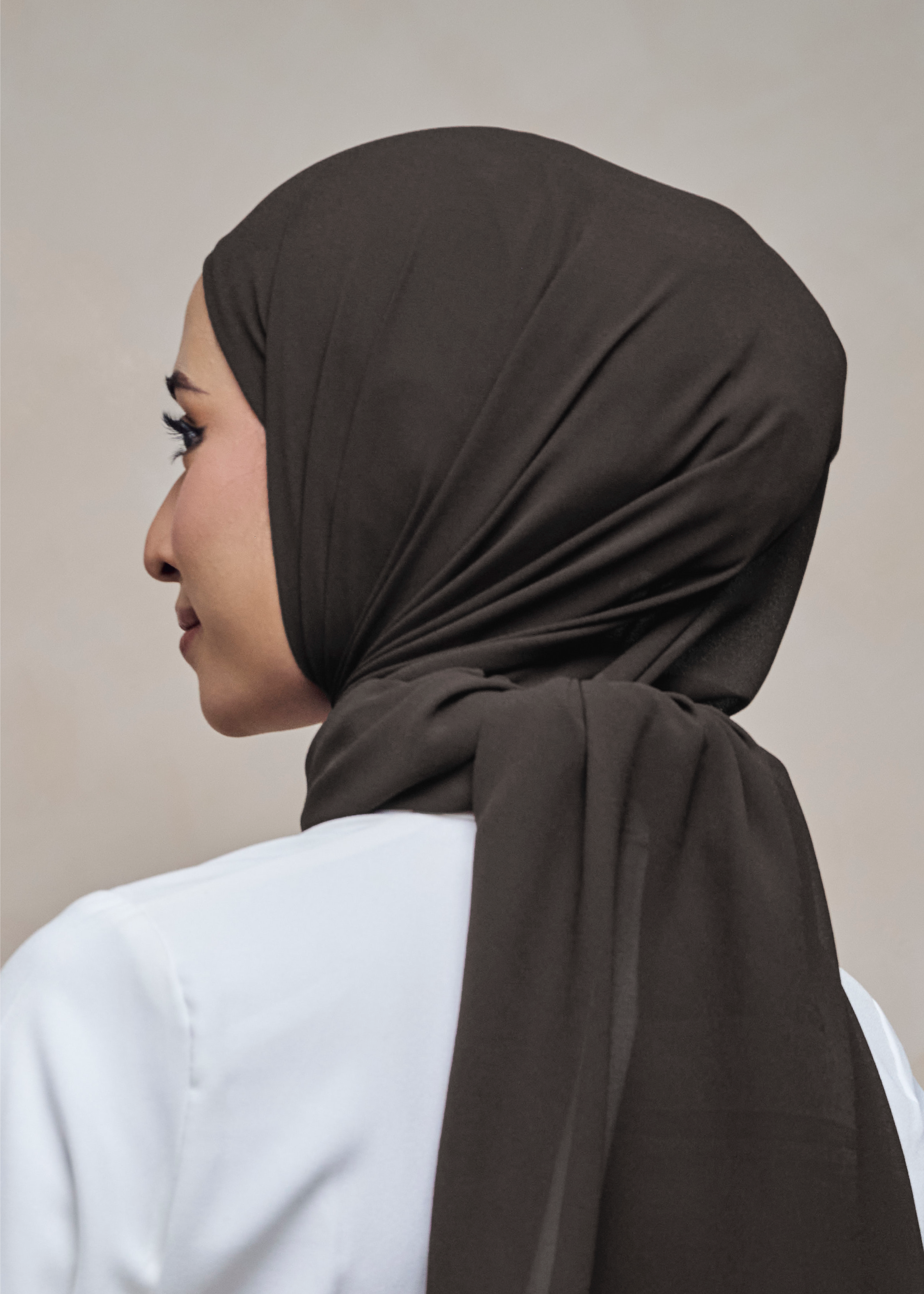 ELZA INSTANT SHAWL - SMOKEY BROWN