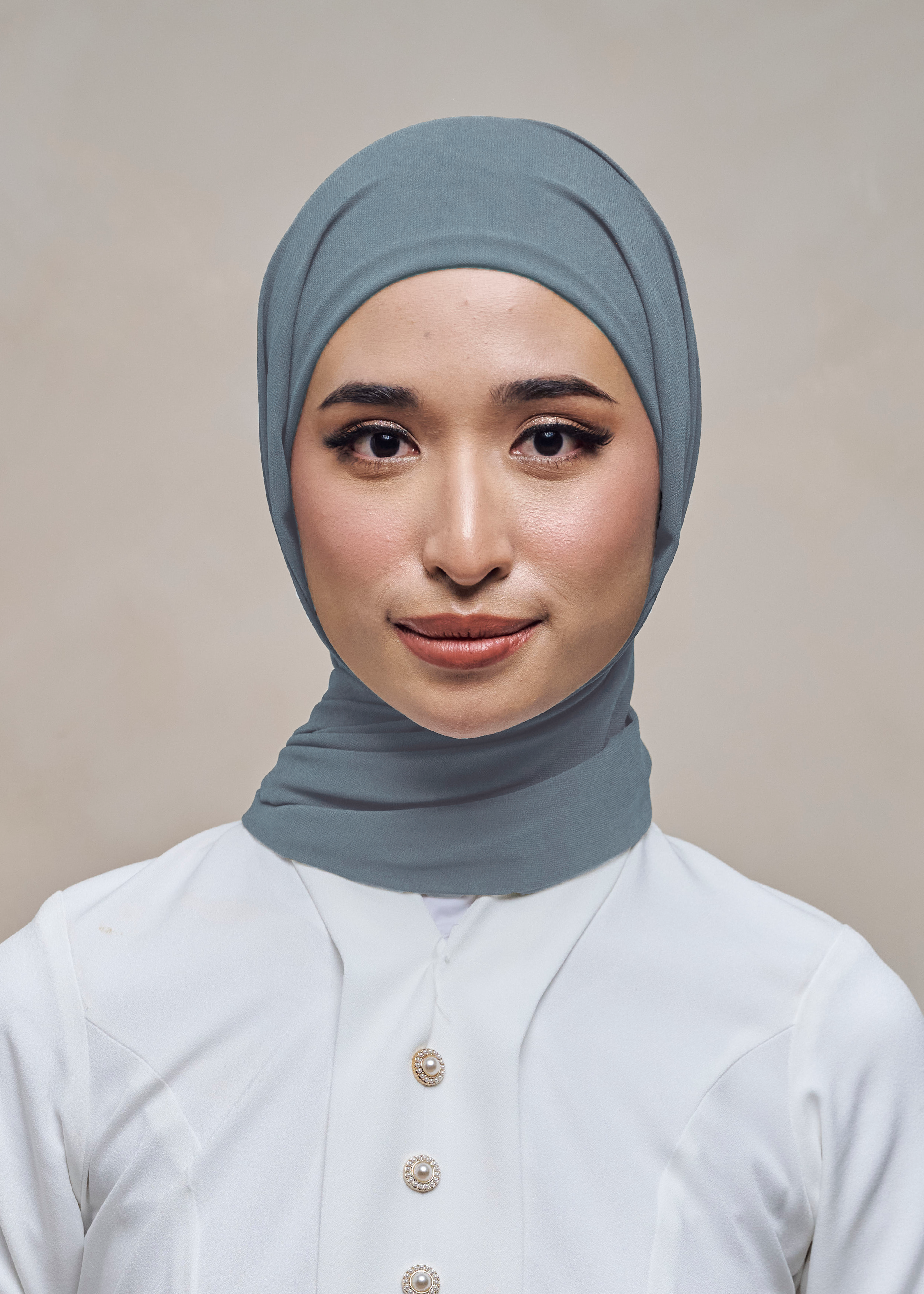 ELZA INSTANT SHAWL - STONE BLUE