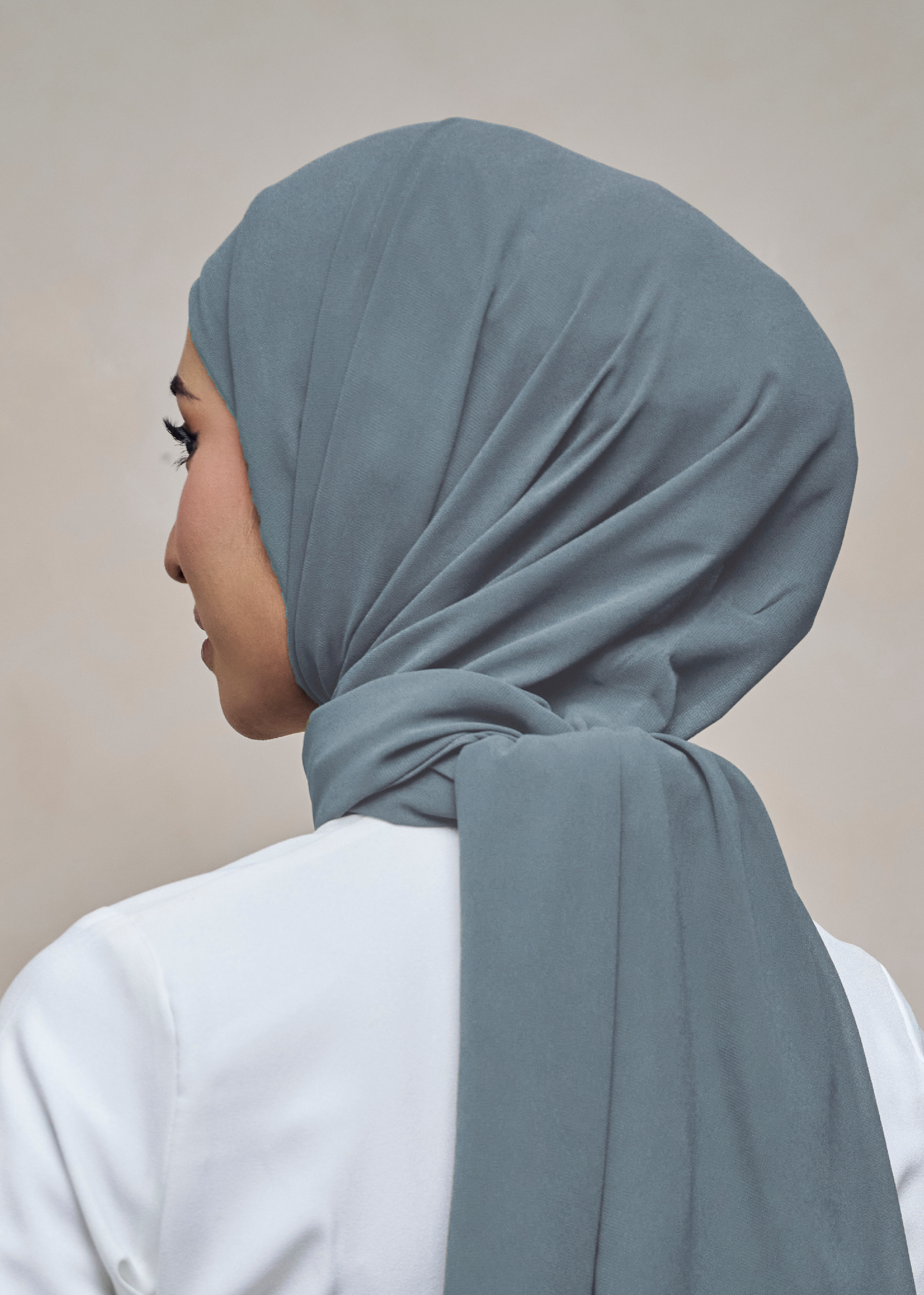 ELZA INSTANT SHAWL - STONE BLUE