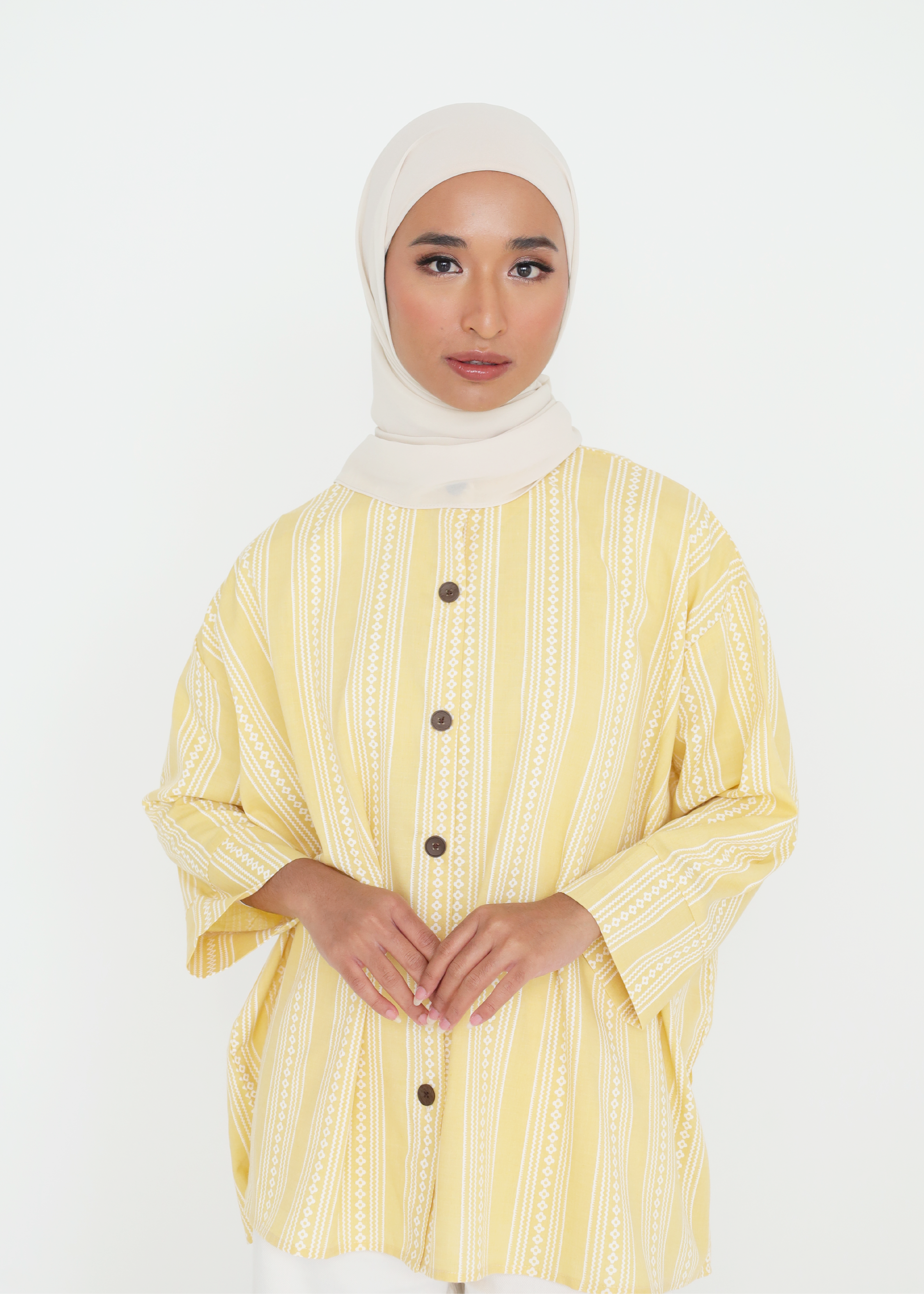 LAYANG SELESA TOP IN STRIPE YELLOW