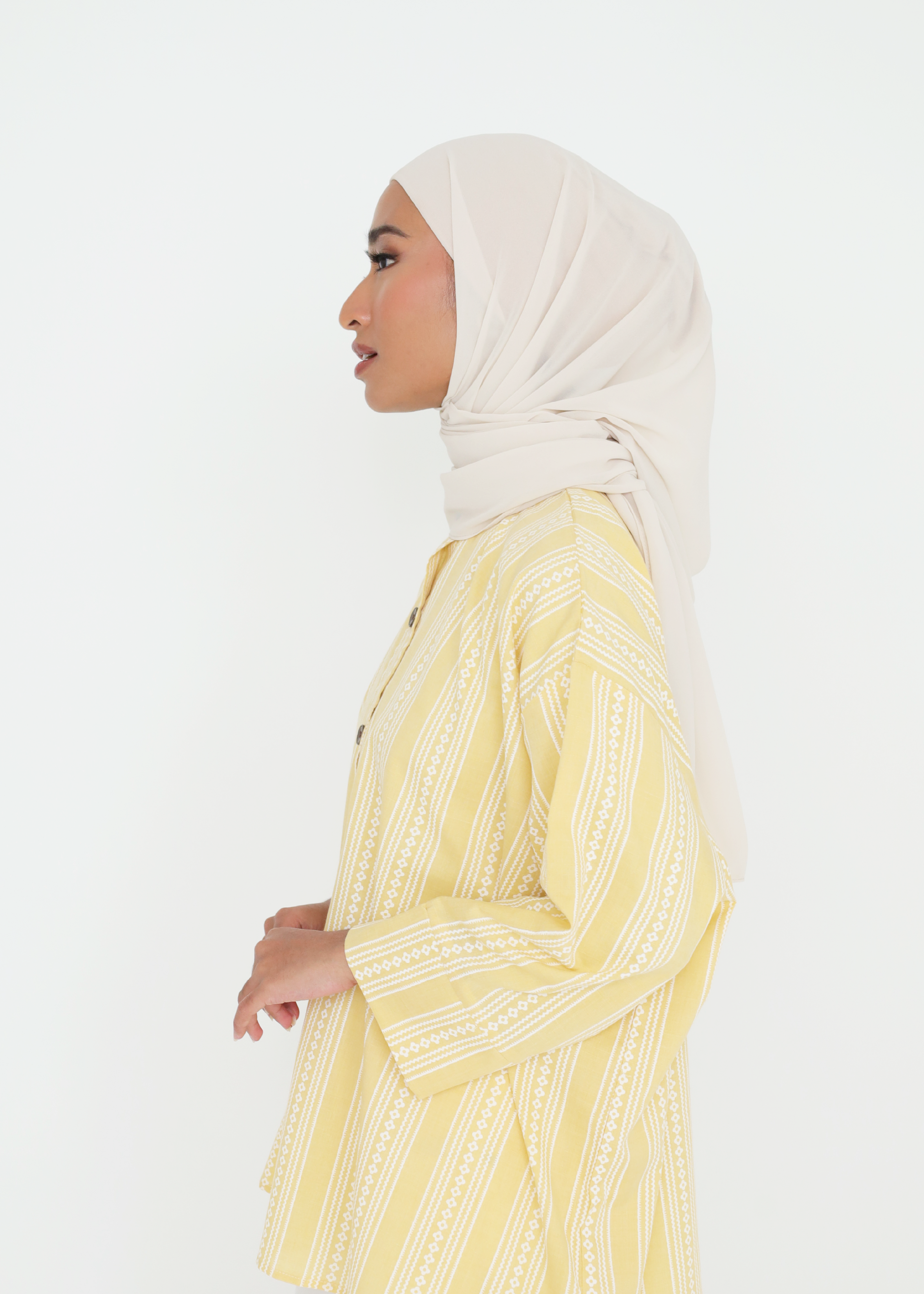 LAYANG SELESA TOP IN STRIPE YELLOW