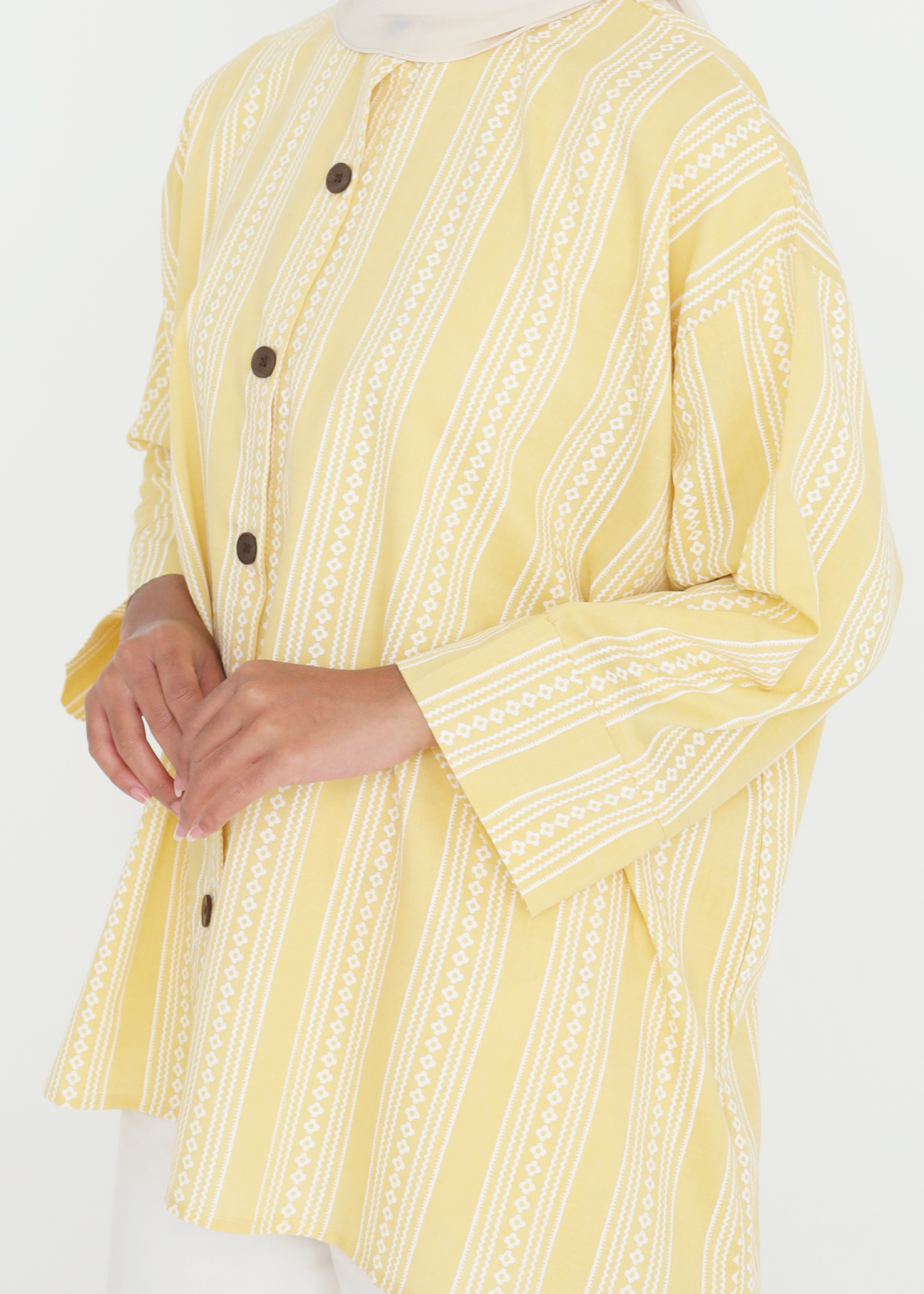 LAYANG SELESA TOP IN STRIPE YELLOW