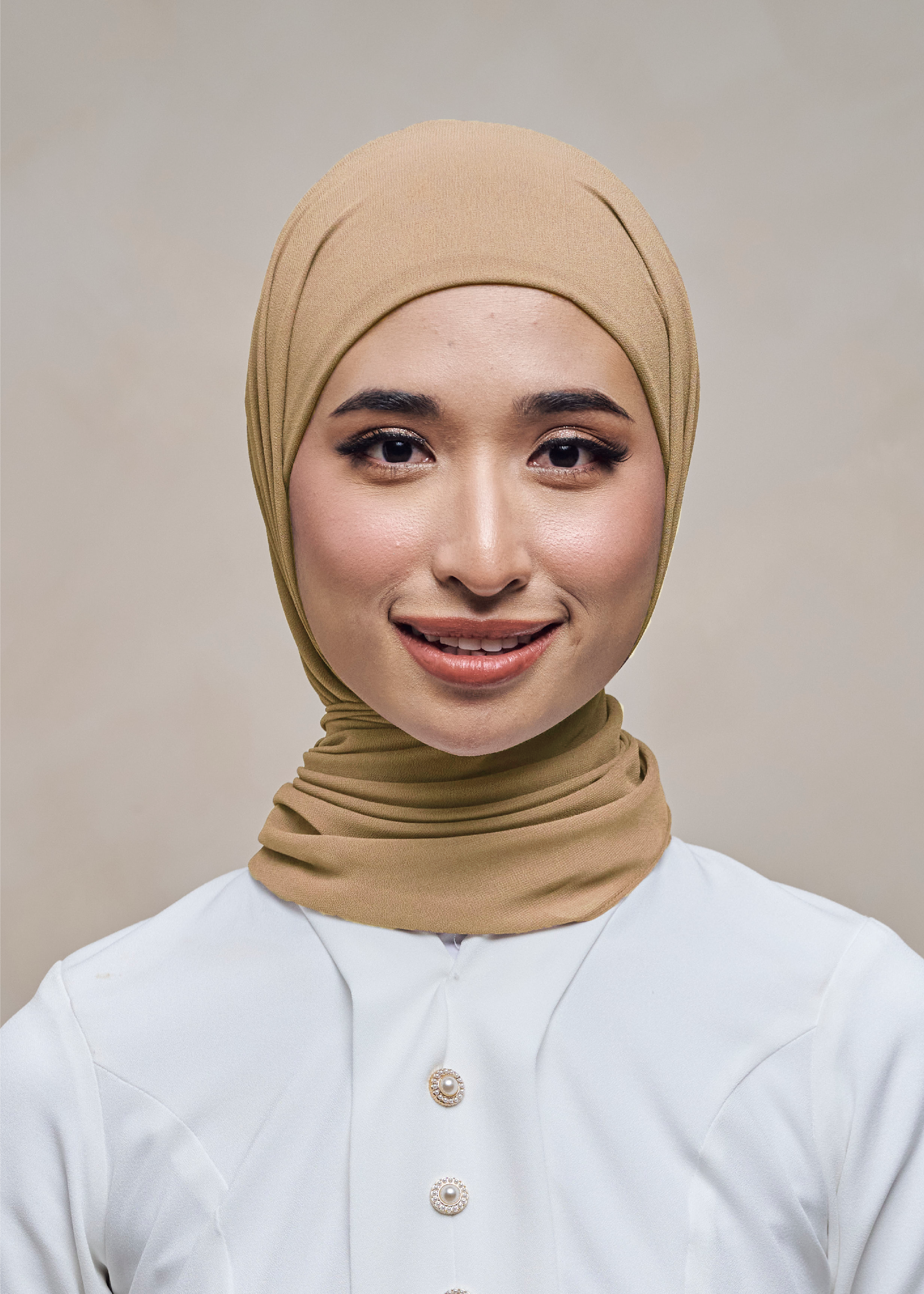 ELZA INSTANT SHAWL - WHEAT BROWN